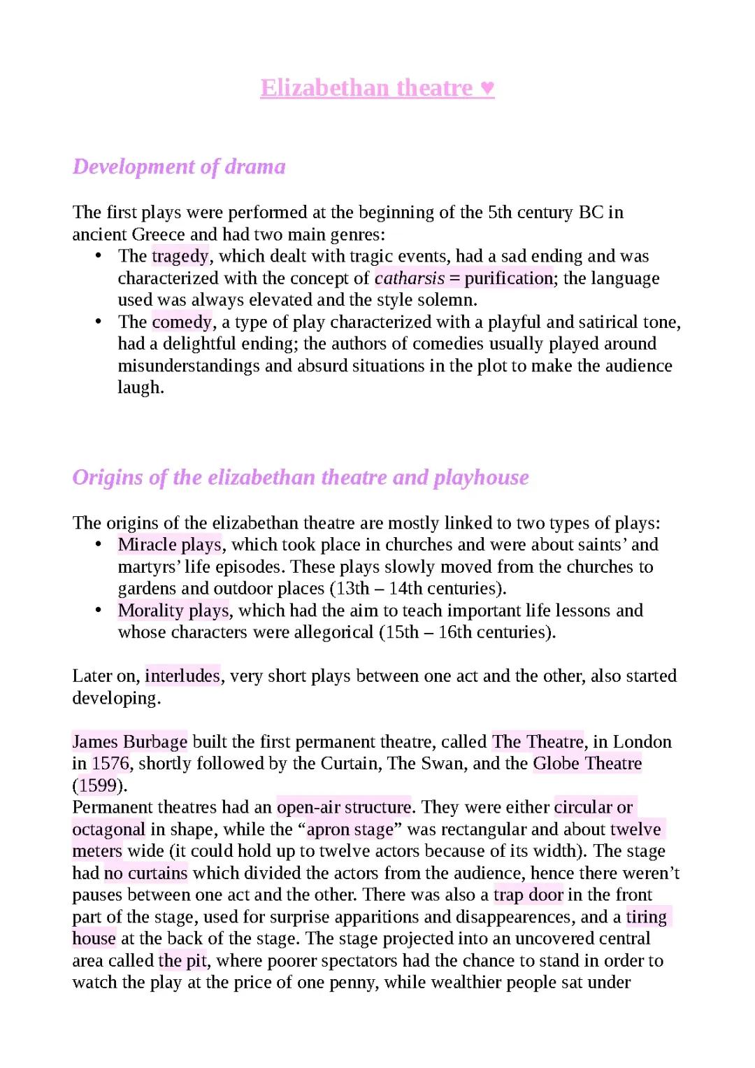 The elizabethan theatre