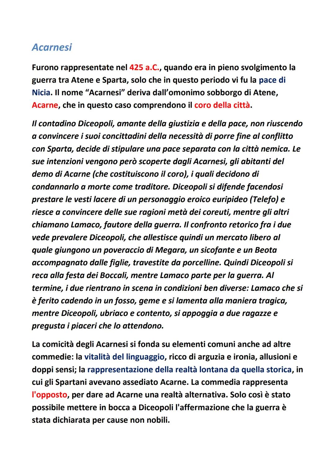 Aristofane
Nacque ad Atene attorno al 450 a.C. (periodo della pentecontedia) e
iniziò fin da giovane la carriera di autore comico: la sua pr