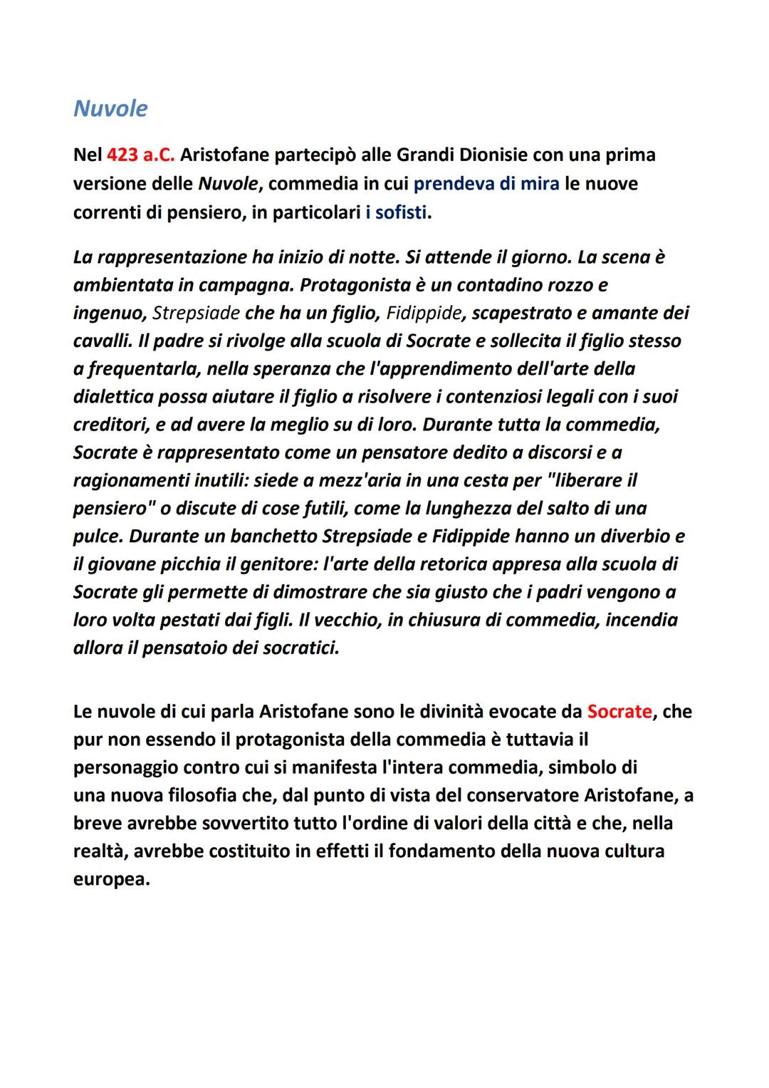 Aristofane
Nacque ad Atene attorno al 450 a.C. (periodo della pentecontedia) e
iniziò fin da giovane la carriera di autore comico: la sua pr