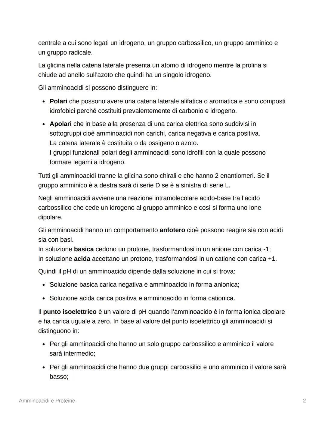 # Amminoacidi e Proteine
Qual è la differenza tra proteine semplici e proteine coniugate?
Quali sono le funzioni degli amminoacidi?
In cosa