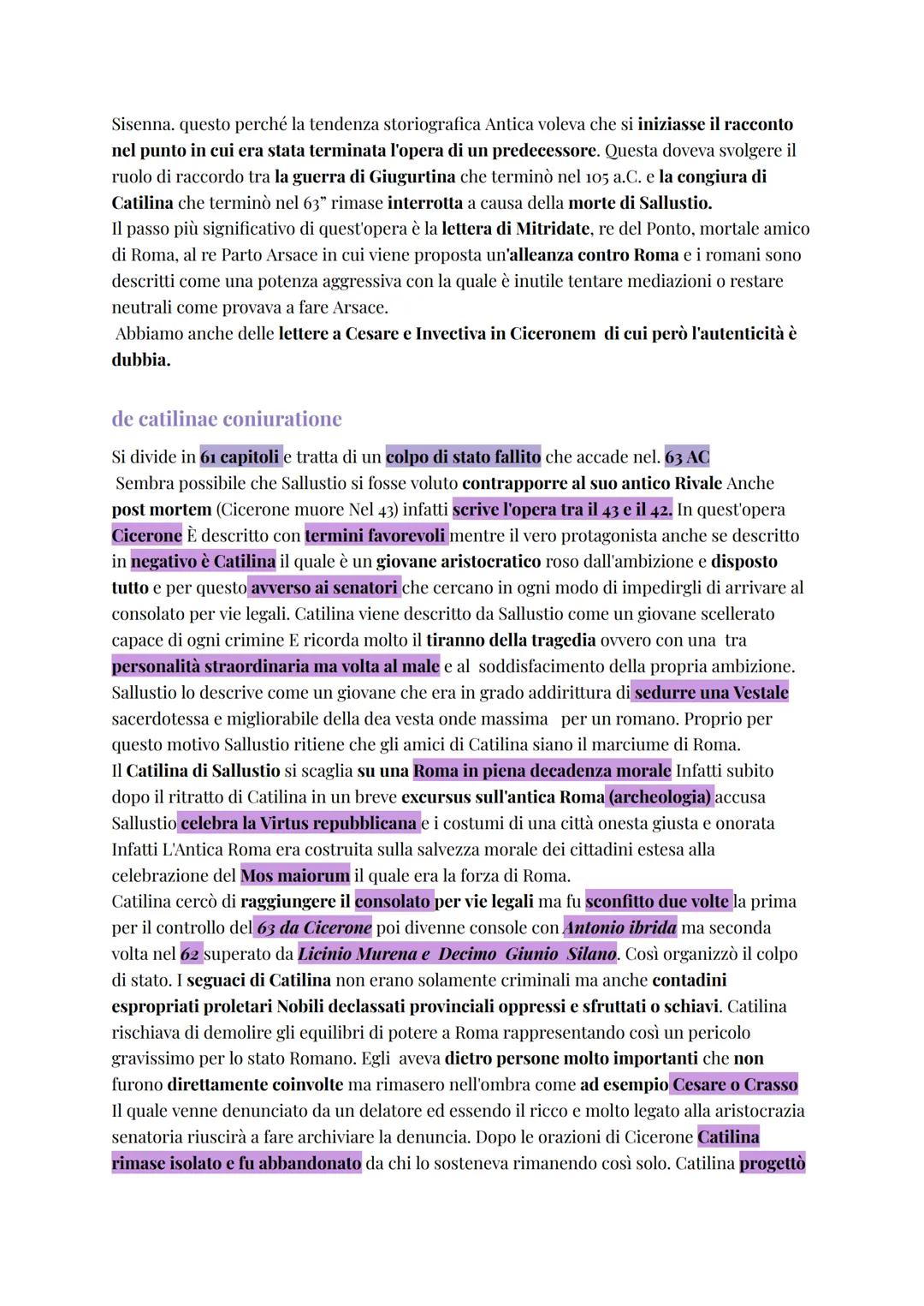 SALLUSTIO
vita
Gaio Sallustio Crispo nasce nel 86 a. C. ad Amerino una piccola città della Sabina da una
famiglia agiata. Come molti giovani