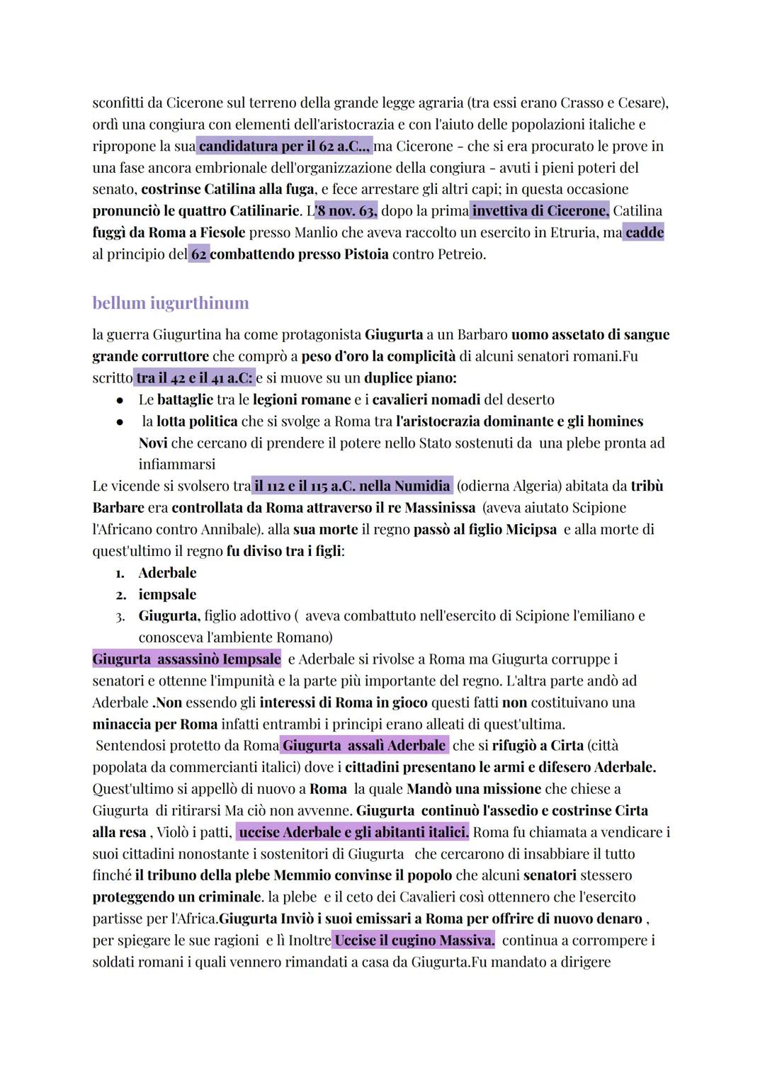 SALLUSTIO
vita
Gaio Sallustio Crispo nasce nel 86 a. C. ad Amerino una piccola città della Sabina da una
famiglia agiata. Come molti giovani