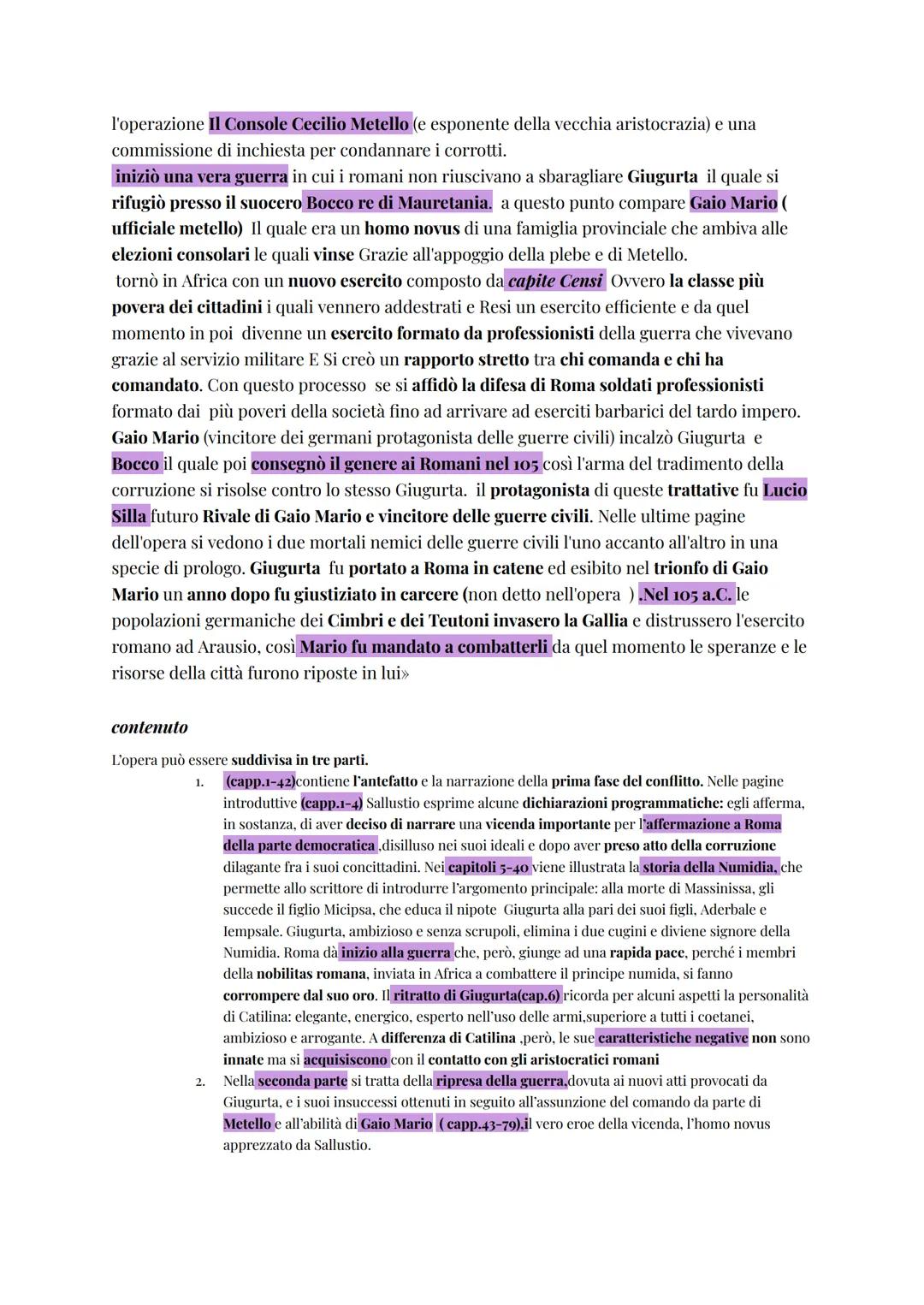SALLUSTIO
vita
Gaio Sallustio Crispo nasce nel 86 a. C. ad Amerino una piccola città della Sabina da una
famiglia agiata. Come molti giovani