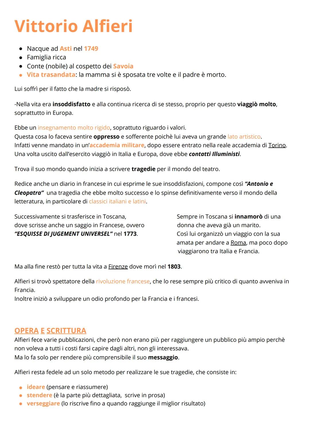 # Vittorio Alfieri
• Nacque ad Asti nel 1749
• Famiglia ricca
• Conte (nobile) al cospetto dei Savoia
• Vita trasandata: la mamma si è s