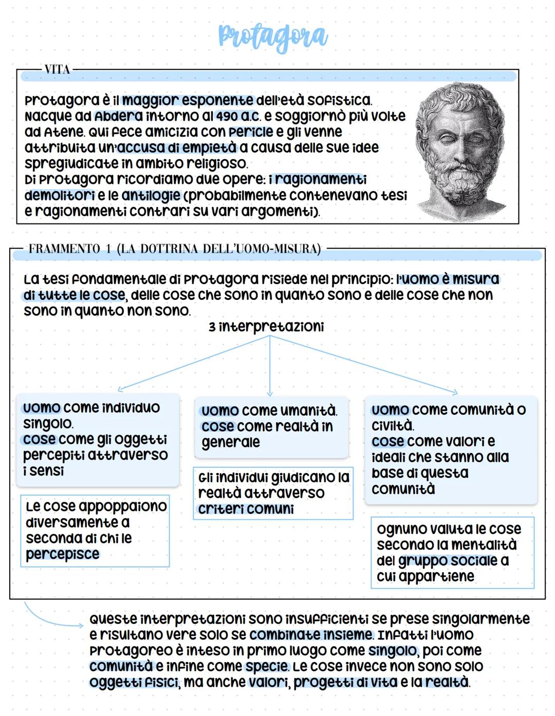 # Protagora
-- VITA
Protagora è il maggior esponente dell'età sofistica.
Nacque ad Abdera intorno al 490 a.c. e soggiornò più volte
ad Ate