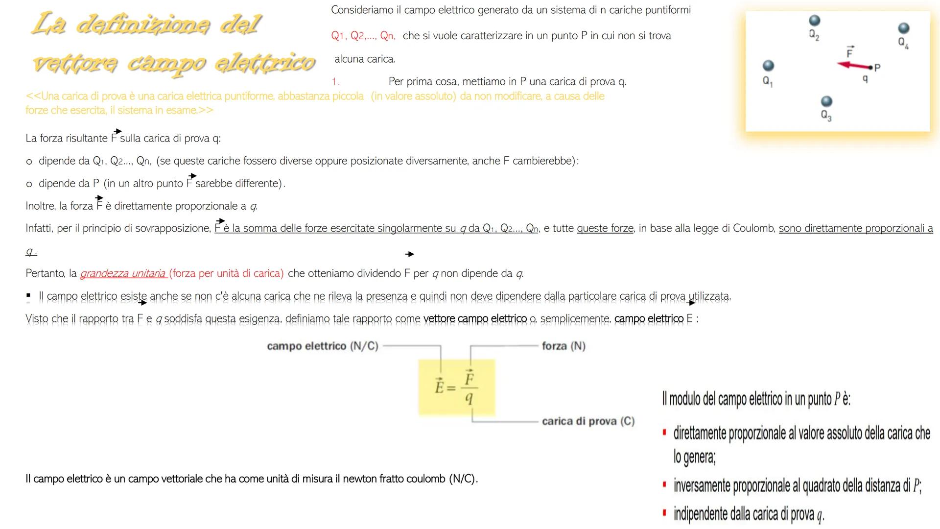 IL CAMPO
ELETTRICE LE ORIGINI
La forza elettrica, come la forza di gravità, agisce
a distanza, infatti, due cariche puntiformi
negative eser
