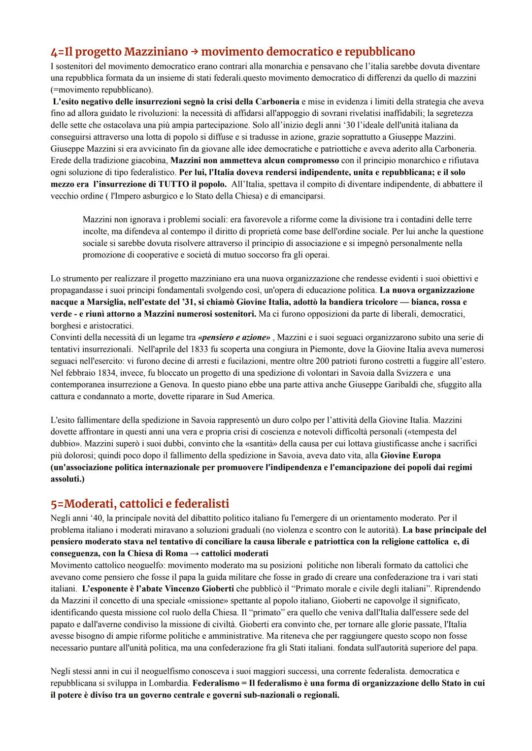 1=L'Italia e la questione nazionale
È un periodo di graduale cambiamento verso l'identificazione nazionale. Anche in italia si attua questo