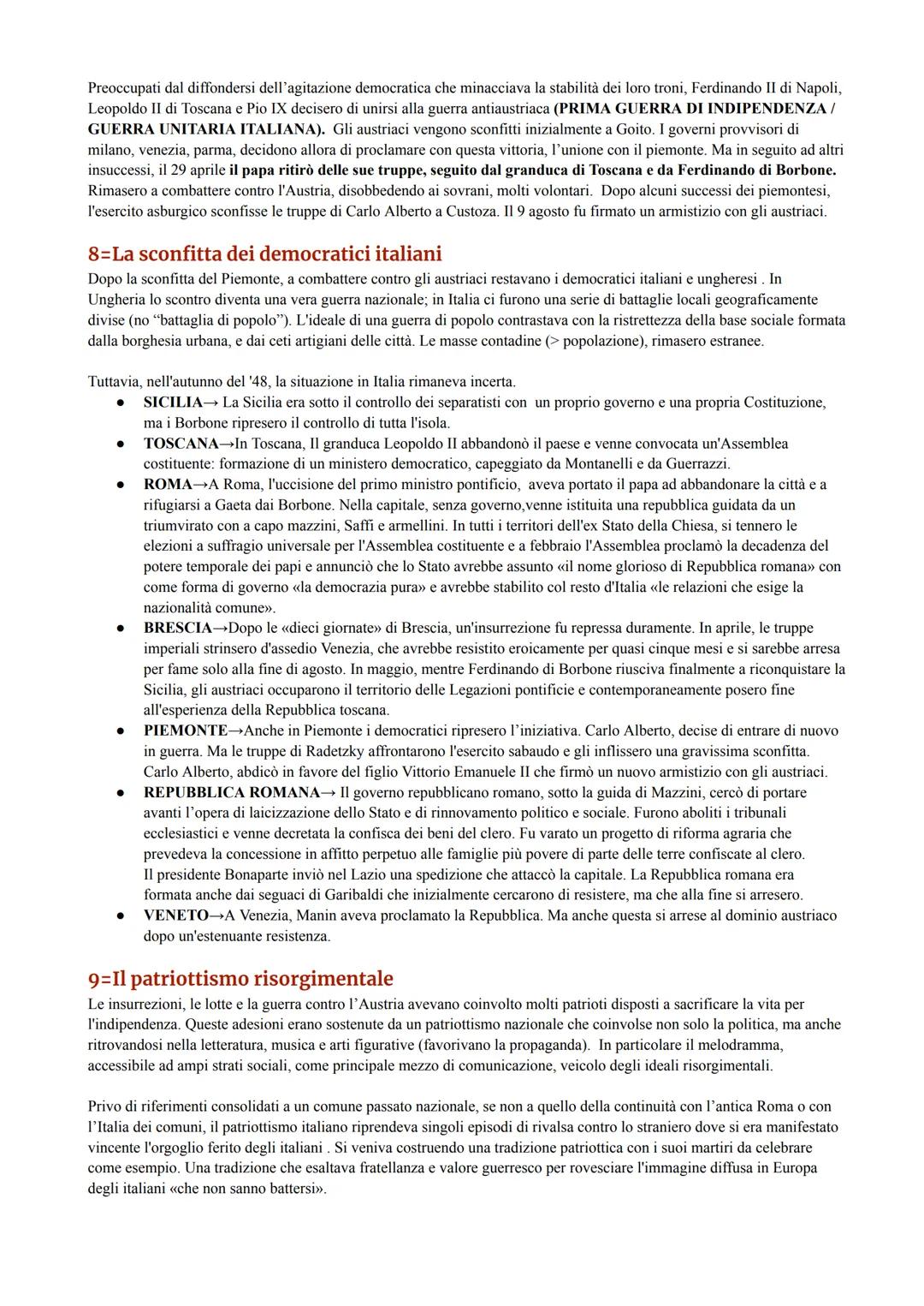 1=L'Italia e la questione nazionale
È un periodo di graduale cambiamento verso l'identificazione nazionale. Anche in italia si attua questo
