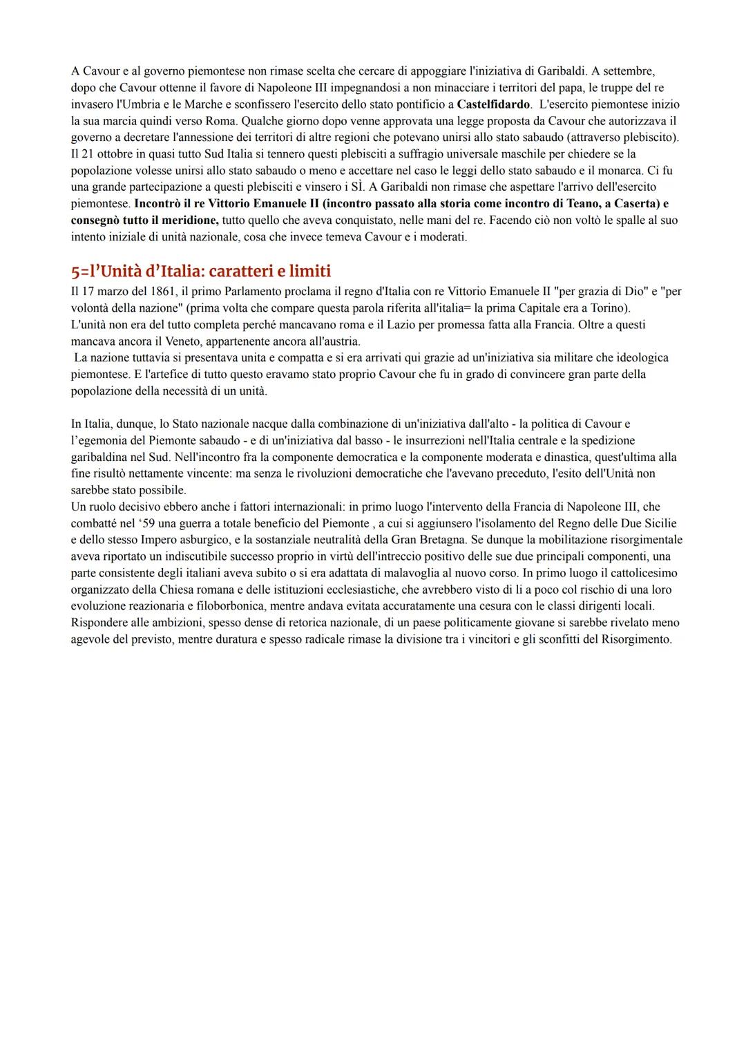 1=L'Italia e la questione nazionale
È un periodo di graduale cambiamento verso l'identificazione nazionale. Anche in italia si attua questo