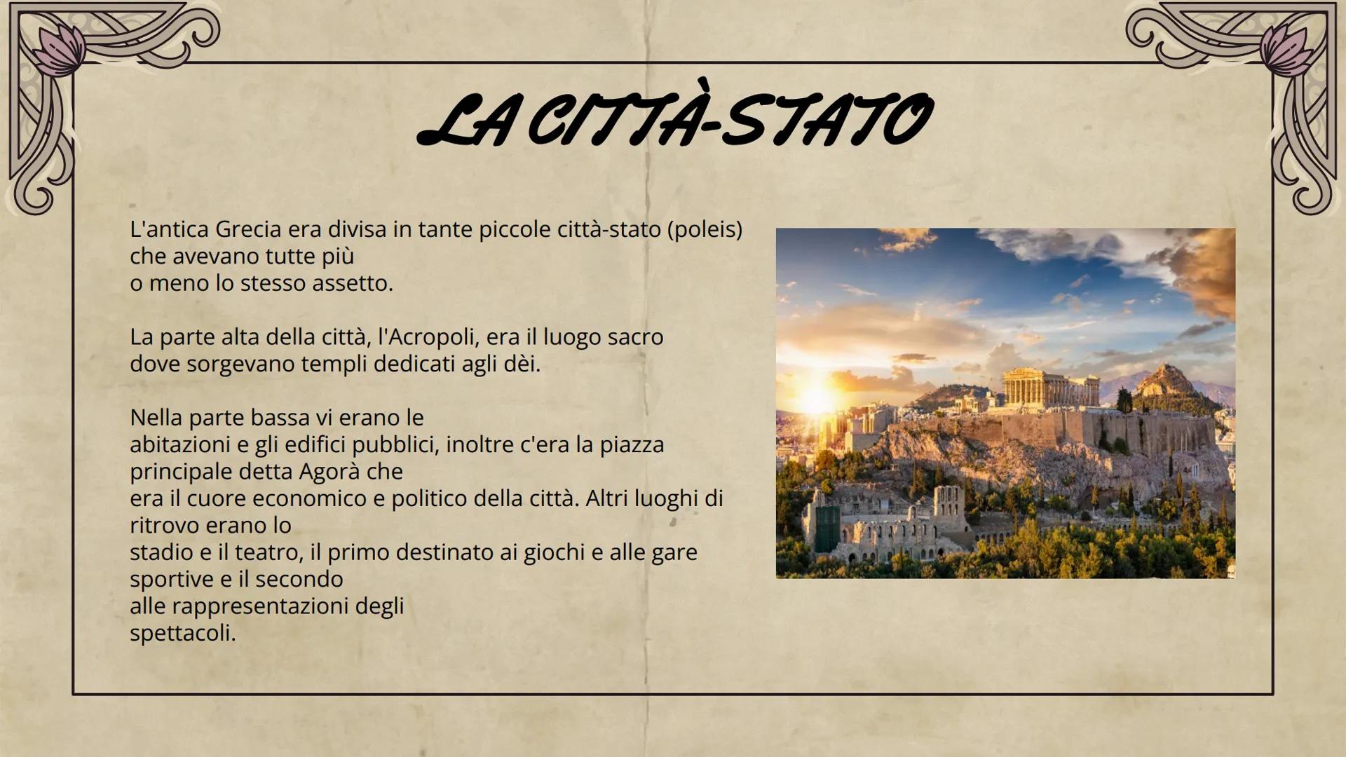 L'ARTE GRECA Per arte greca si intende l'arte della
Grecia antica, ovvero di quelle
popolazioni di lingua ellenica che
abitarono una vasta a