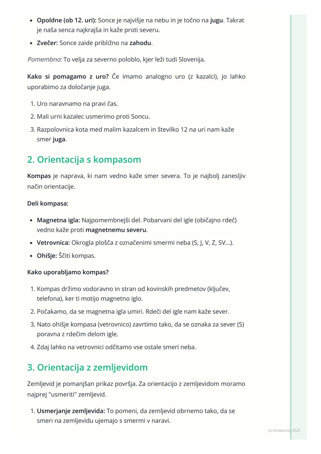 # Orientacija in smeri neba
Kaj je orientacija?
Orientacija pomeni, da znamo določiti, kje se nahajamo v prostoru in v
katero smer moramo