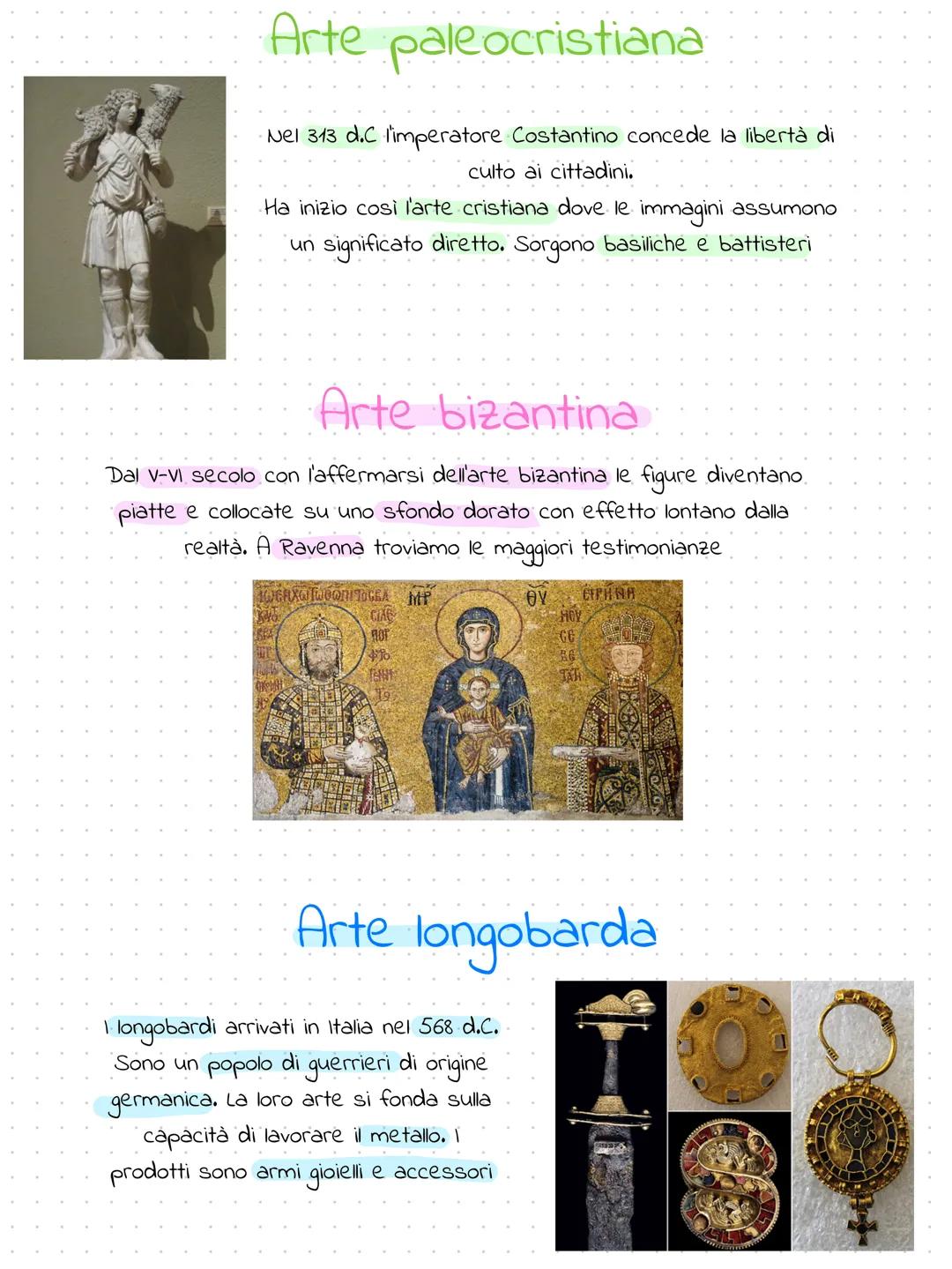 Arte dell'alto
medioevo Arte paleocristiana
· Nel 313 d.C l'imperatore Costantino concede la libertà di
culto ai cittadini.
Ha inizio così l