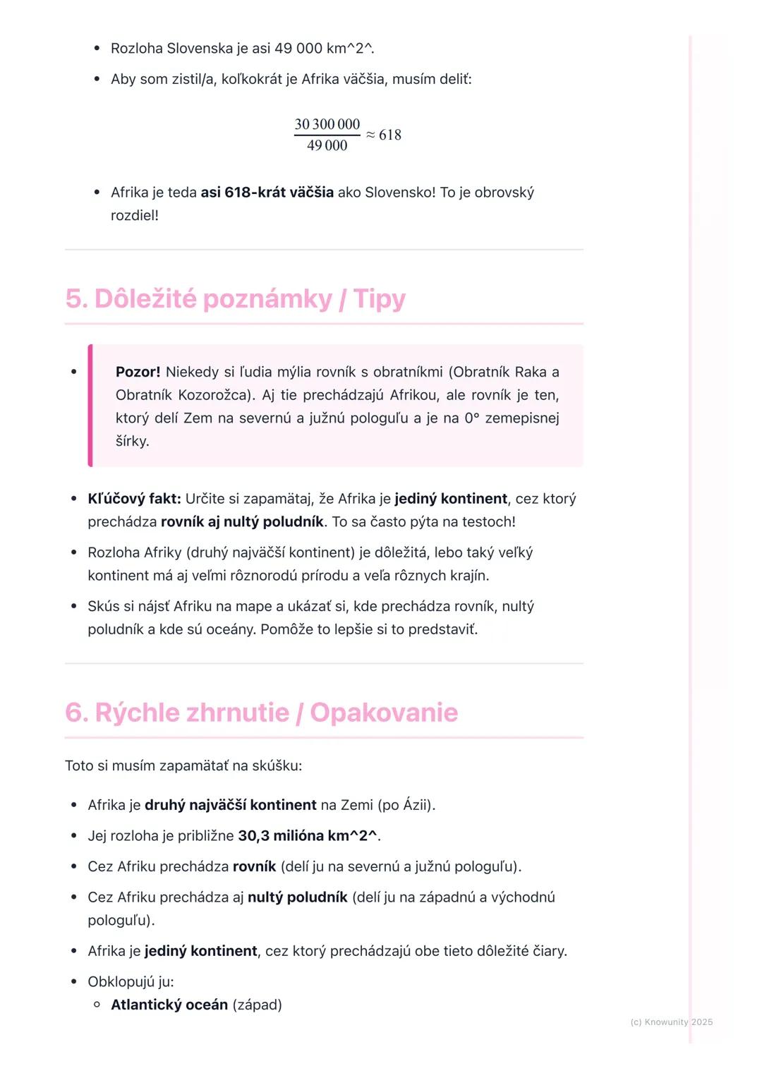 # Poloha a rozloha Afriky
1. Prehľad polohy a rozlohy Afriky
Afrika je jeden z najväčších kontinentov na našej Zemi. Dnes si zopakujeme,
k