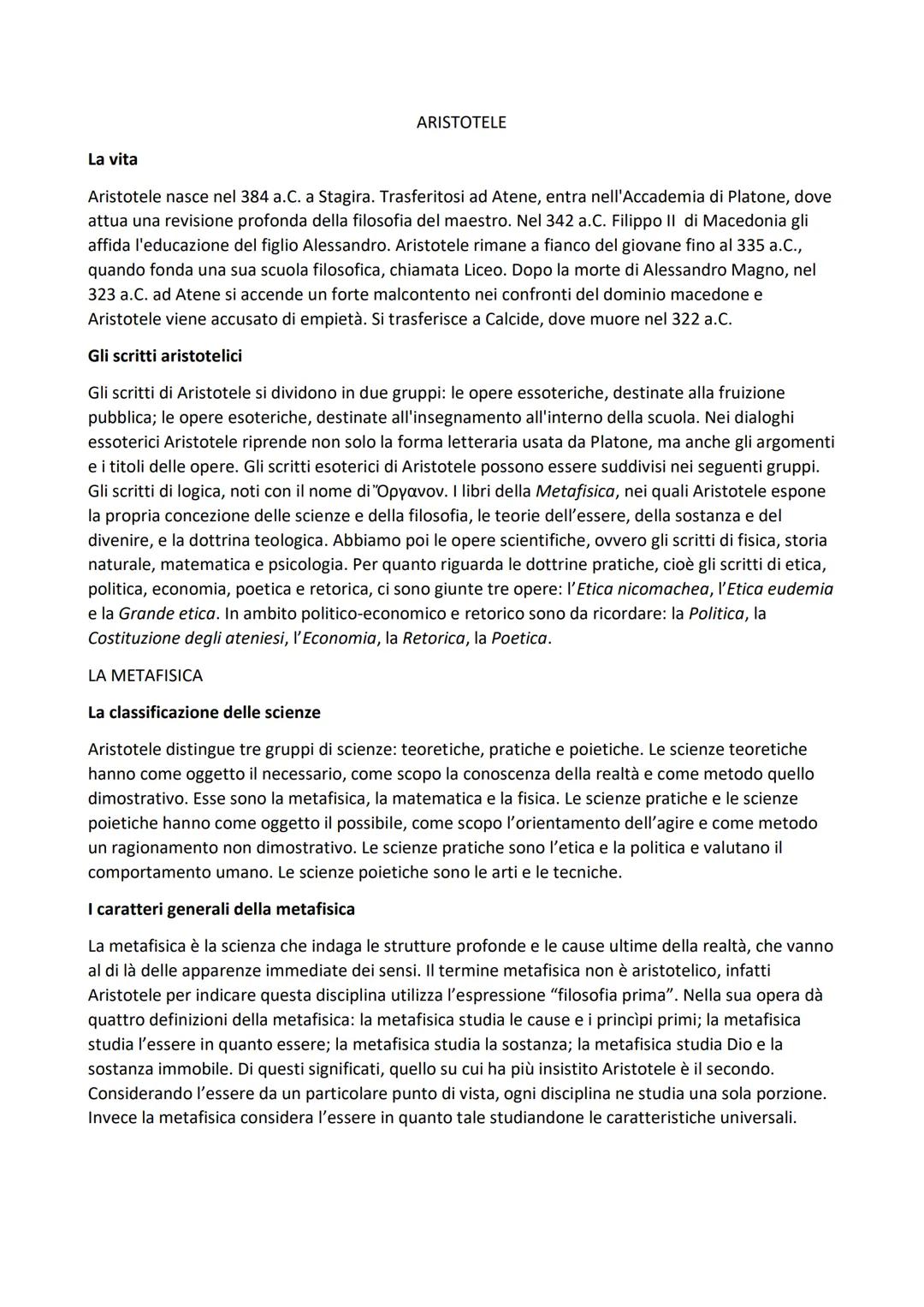 # La vita
ARISTOTELE
Aristotele nasce nel 384 a.C. a Stagira. Trasferitosi ad Atene, entra nell'Accademia di Platone, dove
attua una revis