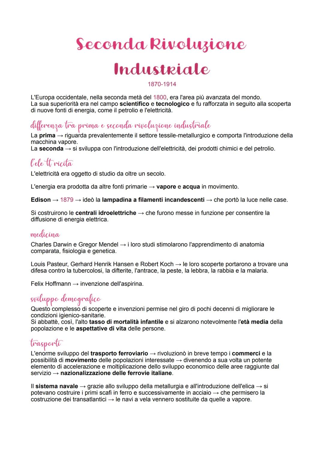 Seconda Rivoluzione
Industriale
1870-1914
L'Europa occidentale, nella seconda metà del 1800, era l'area più avanzata del mondo.
La sua super
