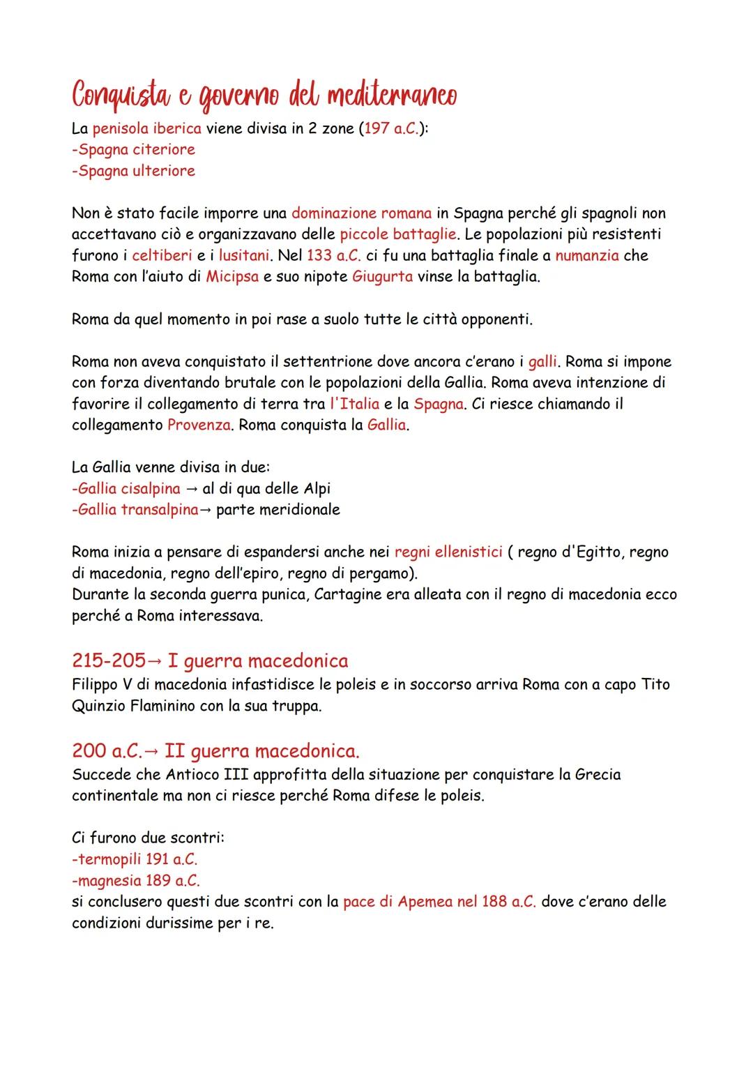 Conquista e governo del mediterraneo
La penisola iberica viene divisa in 2 zone (197 a.C.):
-Spagna citeriore
-Spagna ulteriore
Non è stato
