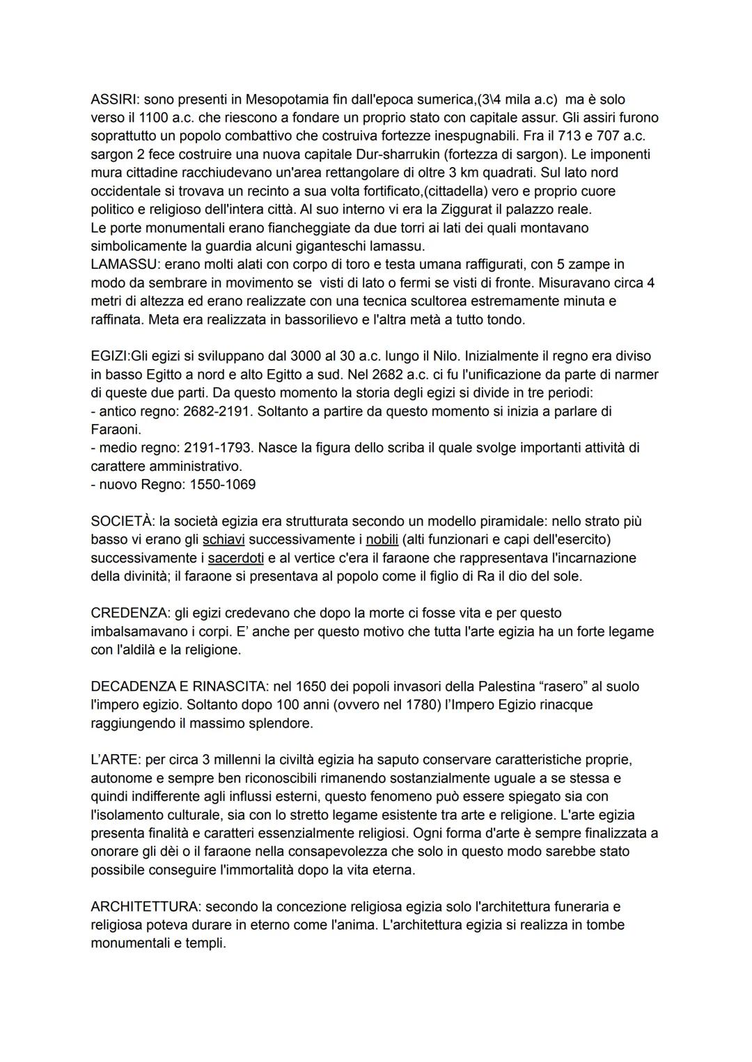 ASSIRI: sono presenti in Mesopotamia fin dall'epoca sumerica, (3\4 mila a.c) ma è solo
verso il 1100 a.c. che riescono a fondare un proprio