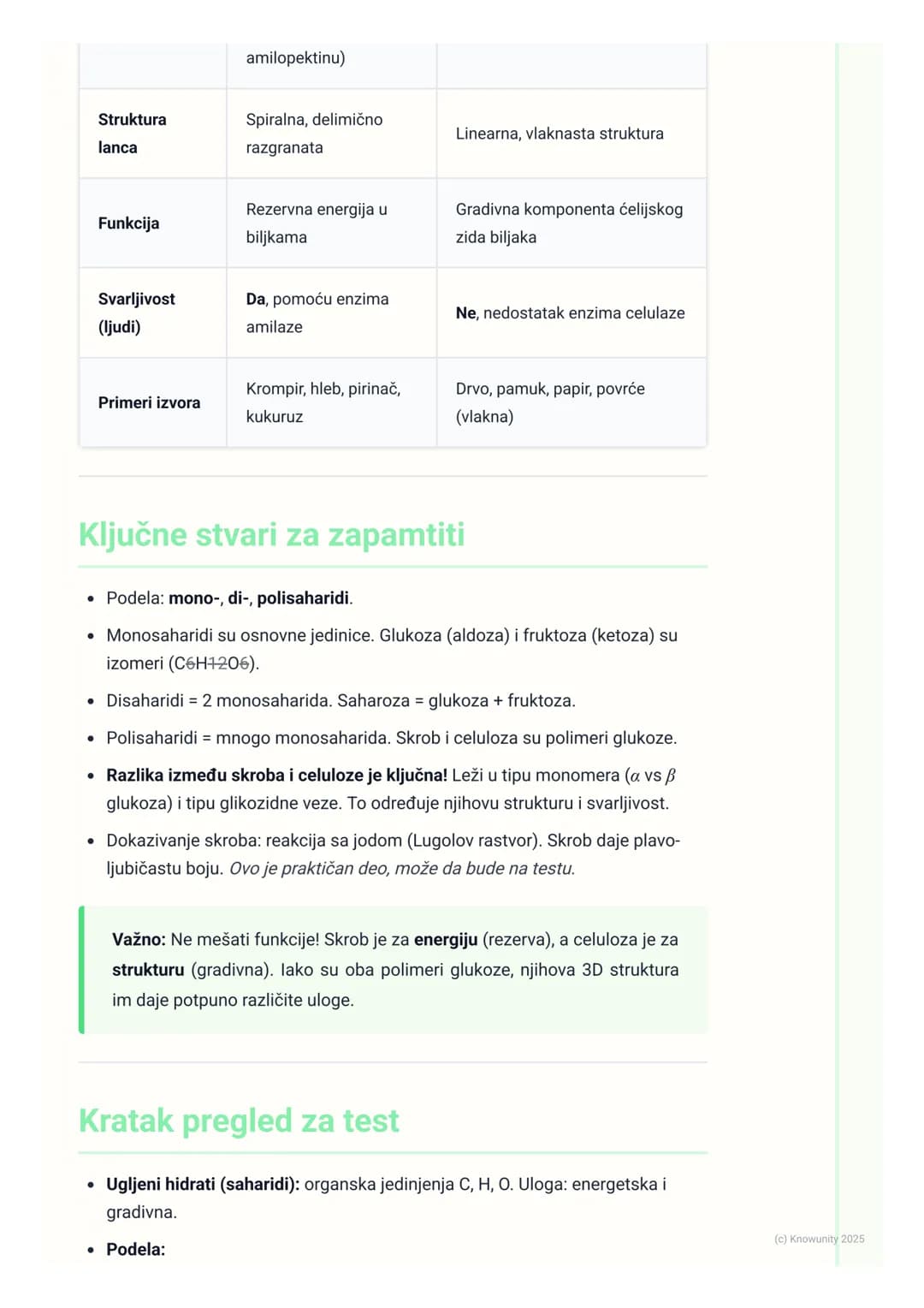 # Ugljeni hidrati (osnovno)
## Uvod i opšte karakteristike
Ugljeni hidrati su jedna od četiri glavne klase biološki važnih organskih jedin