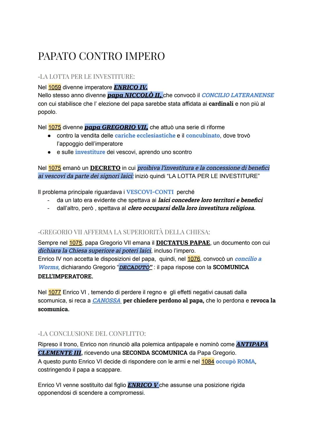 LA LOTTA PER LE INVESTITURE/ PAPATO CONTRO IMPERO
