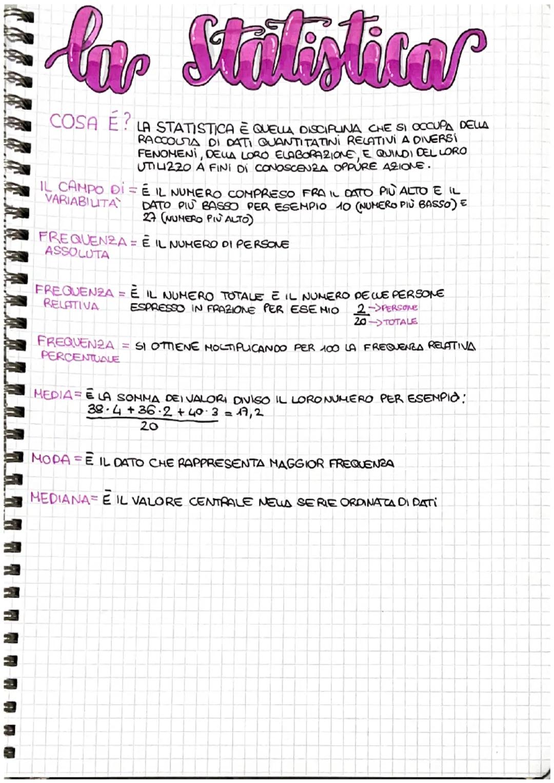 lov
Statistical
COSA ร? LA STATISTICA ร QUELLA DISCIPLINA CHE SI OCCUPA DELLA
RACCOLTA DI DATI QUANTITATINI RELATIVI A DIVERSI
FENOMENI, DEL