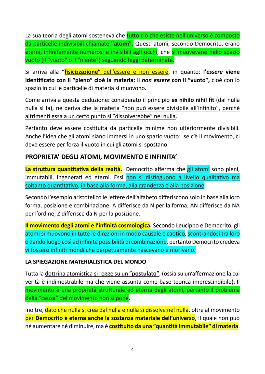 I FISICI PLURALISTI
I pensatori successivi alla Scuola di Elea ritengono che diverse teorie possono essere
utili e valide in contesti divers