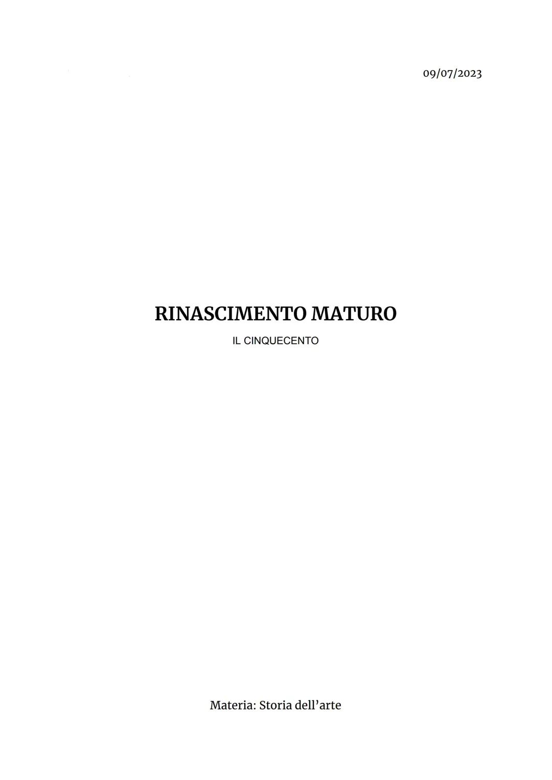 Rinascimento maturo + bramante