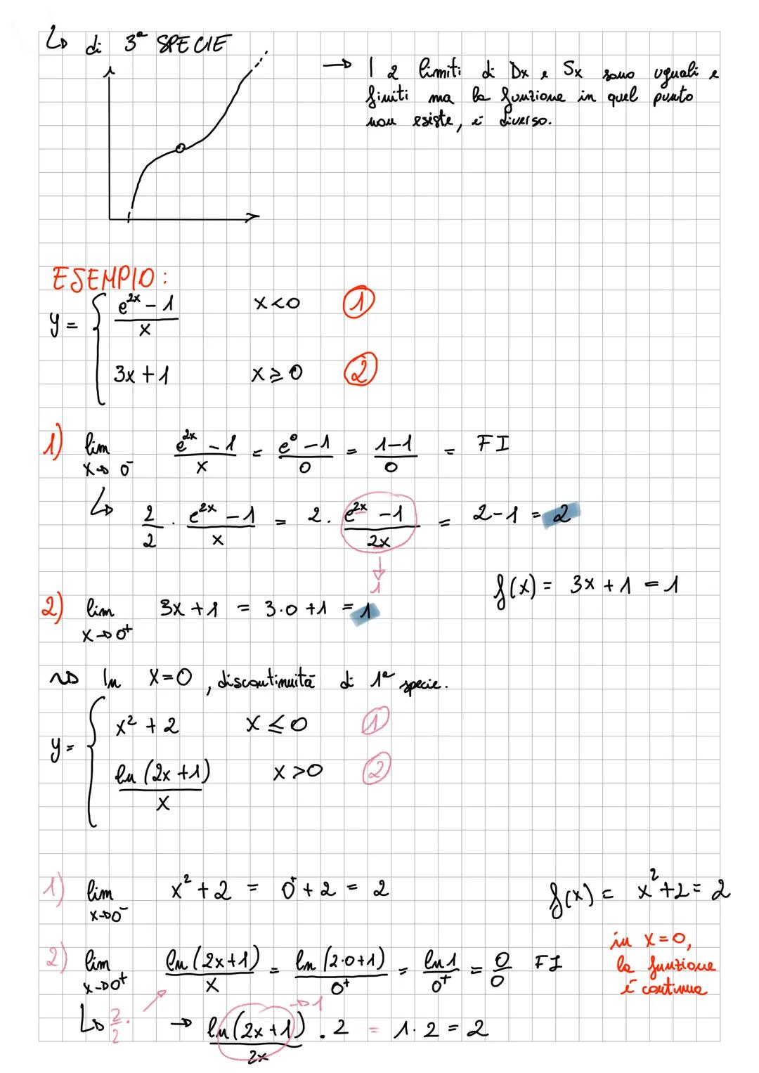 # Limiti NOTEVOLI
•) $\lim_{X \to 0} \frac{\sin x}{X} = 1$ $\lim_{X \to -0} \frac{X}{\sin x} = 1$
•) $\lim_{X \to 0} \frac{1- \cos x}{X^2}