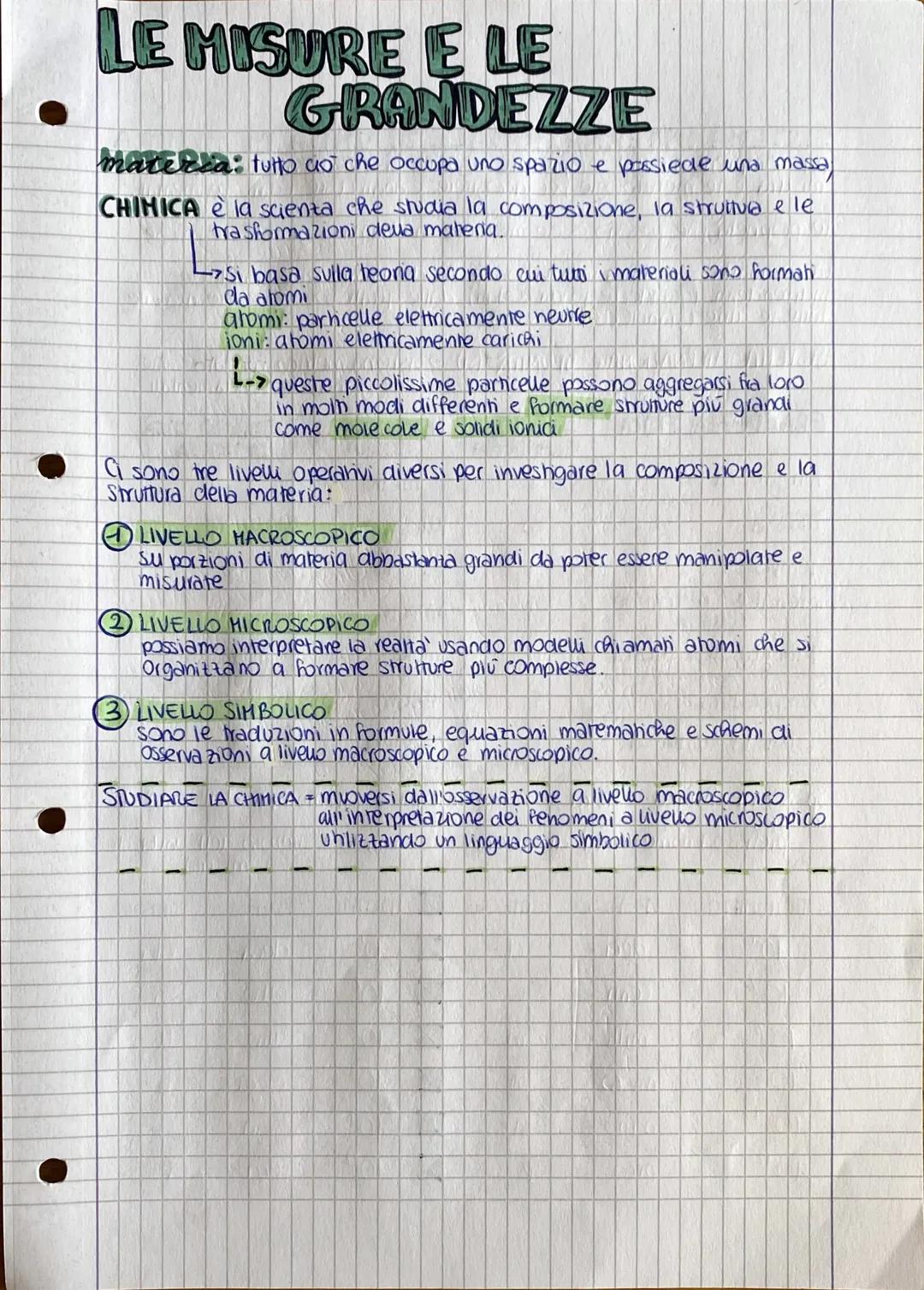 Le misure e le grandezze - chimica