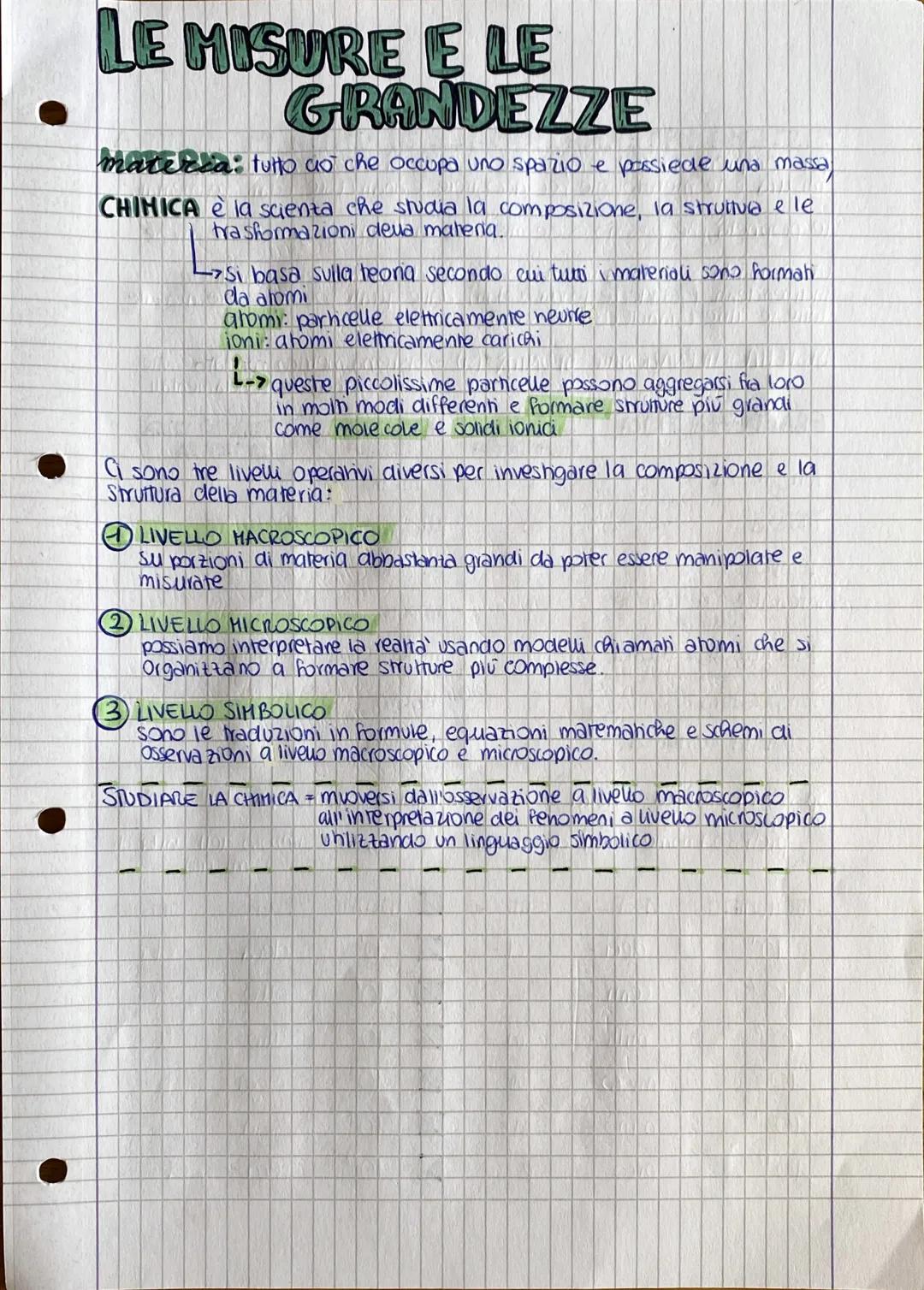 LE MISURE E LE
GRANDEZZE
materca: tutto ao che occupa uno spazio e possiede una massa
CHIMICA è la scienza che studia la composizione, la st