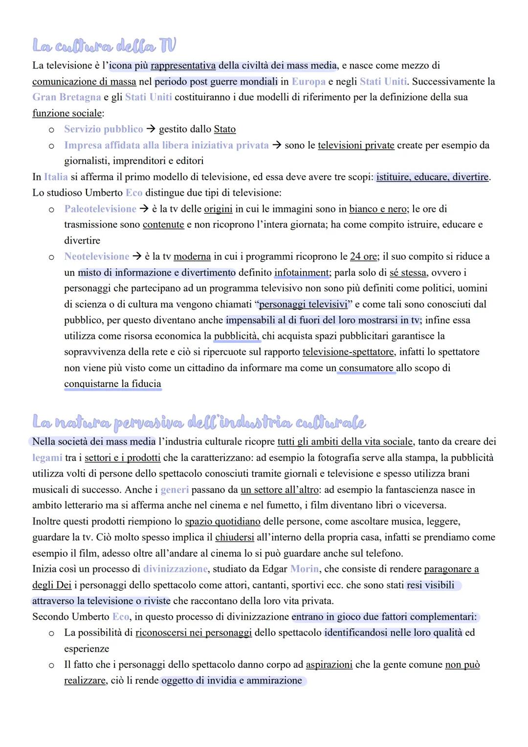 Industria culturale e comunicazione
di massa
Che cosa si intende per "industria culturale”
Questo concetto di industria culturale mette insi