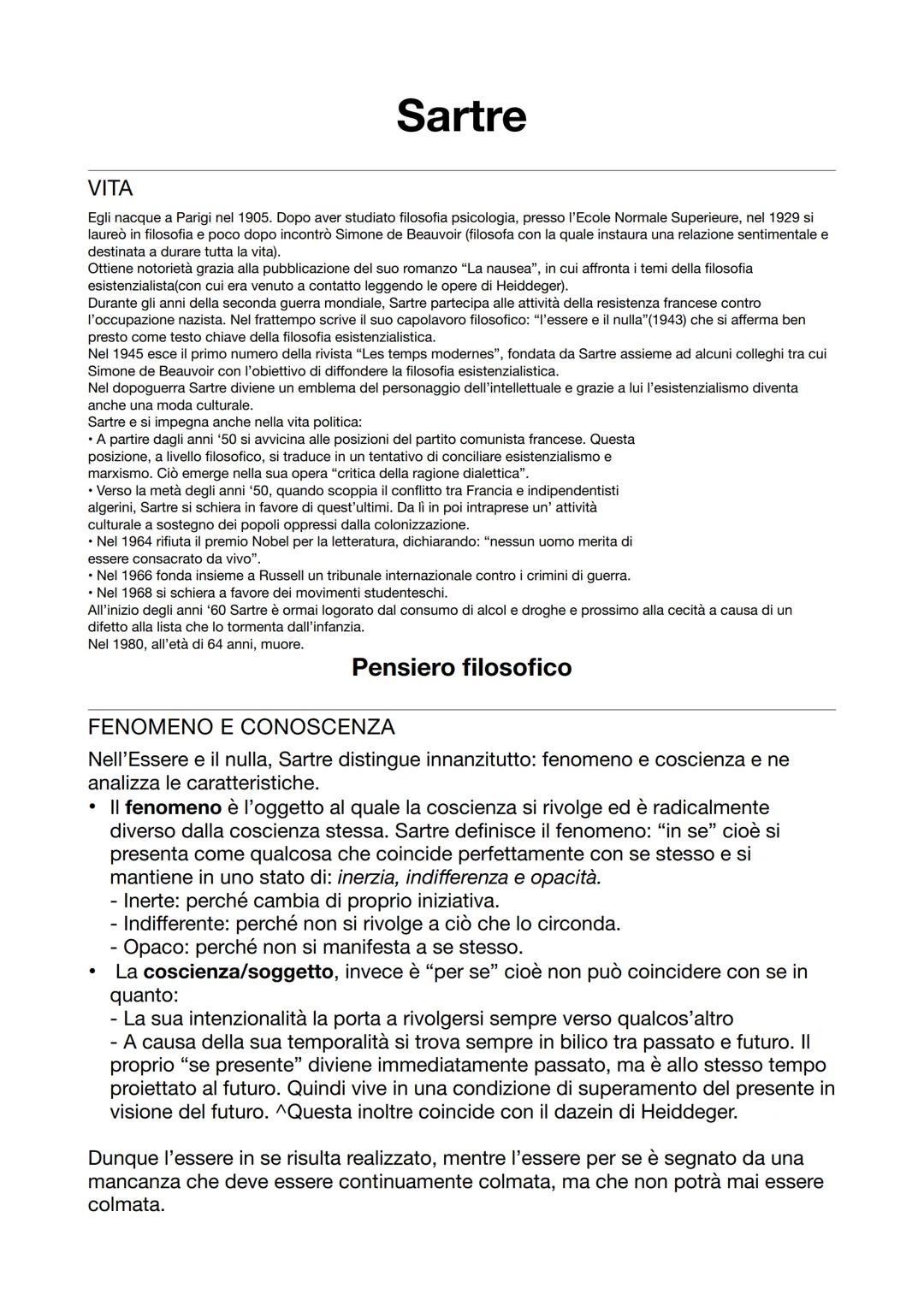 # Sartre
## VITA
Egli nacque a Parigi nel 1905. Dopo aver studiato filosofia psicologia, presso l'Ecole Normale Superieure, nel 1929 si
lau