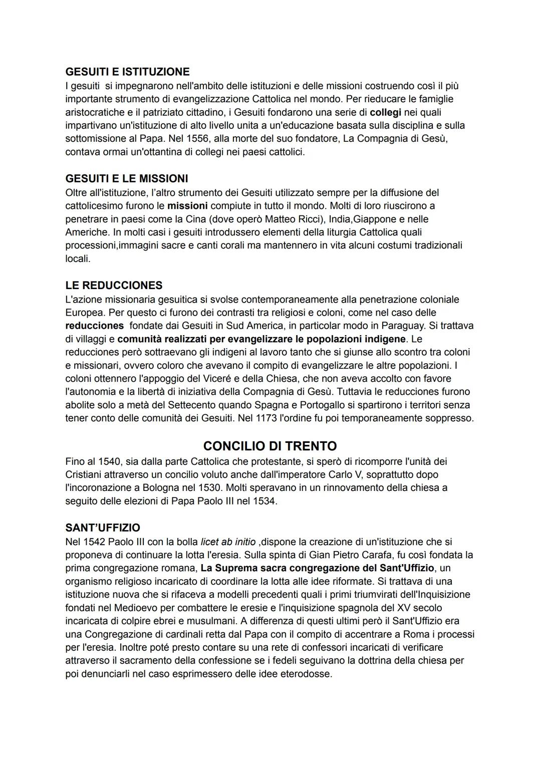 LA CONTRORIFORMA
Di fronte alla diffusione delle dottrine protestanti e alla rottura dell'unità religiosa cristiana, la
Chiesa Cattolica int