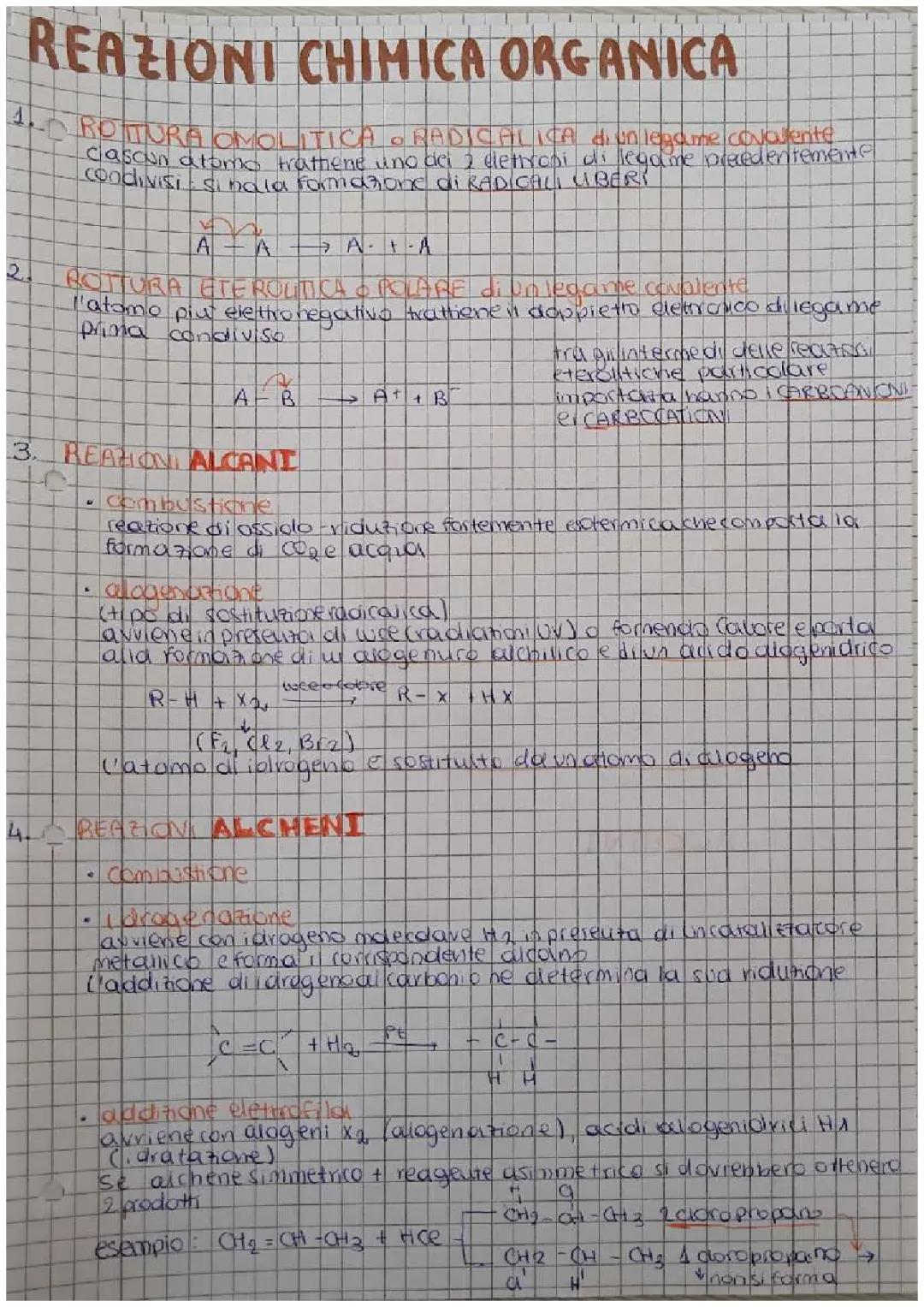 Reazioni chimica organica