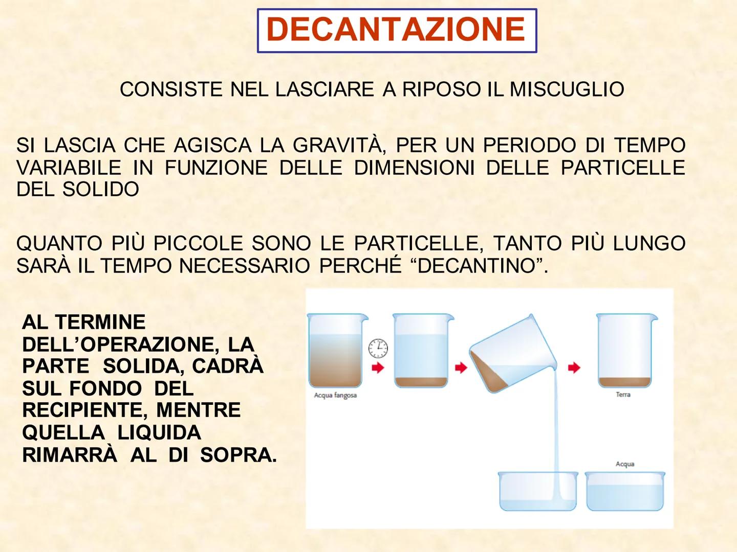 I METODI O TECNICHE DI SEPARAZIONE
La chimica è l'arte di separare, pesare e
distinguere:
sono tre esercizi utili
anche a chi si accinge a d