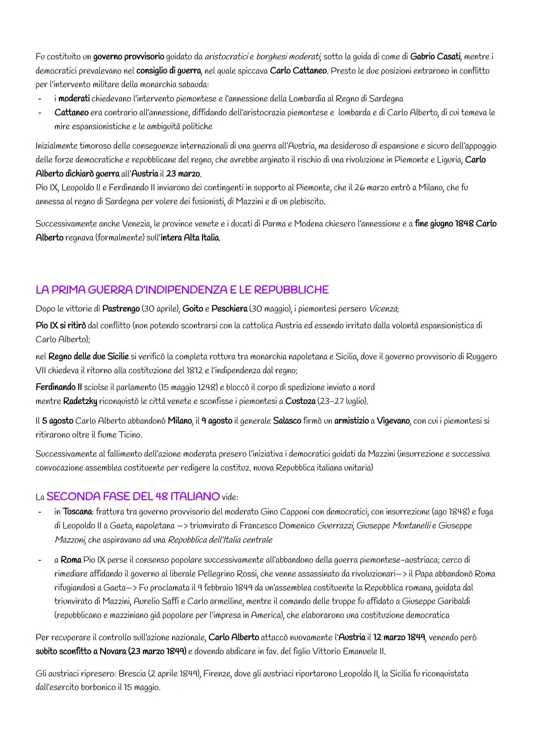 # RISORGIMENTO ITALIANO -> termine con significato politico riferito agli obiettivi dell'indipendenza e
dell'unificazione dell'Italia, che f