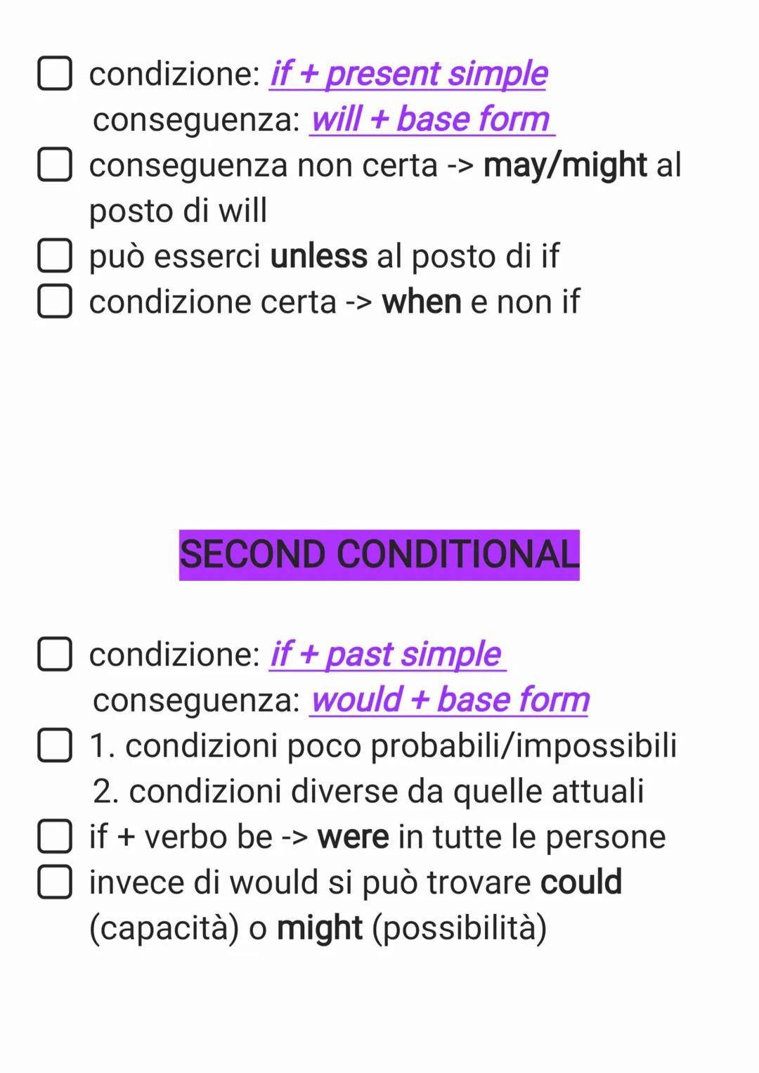 CONDITIONALS
periodo ipotetico: condizione
(subordinata) + conseguenza (principale)
if
...
.......
if ...
ZERO CONDITIONAL
condizione: if +
