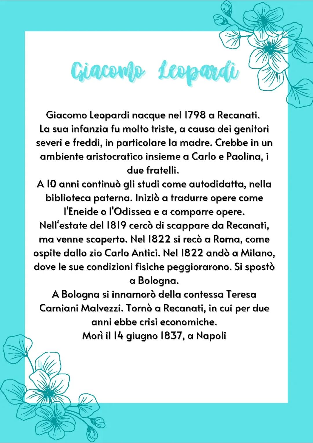 Giacomo Leopardi - L'infinito