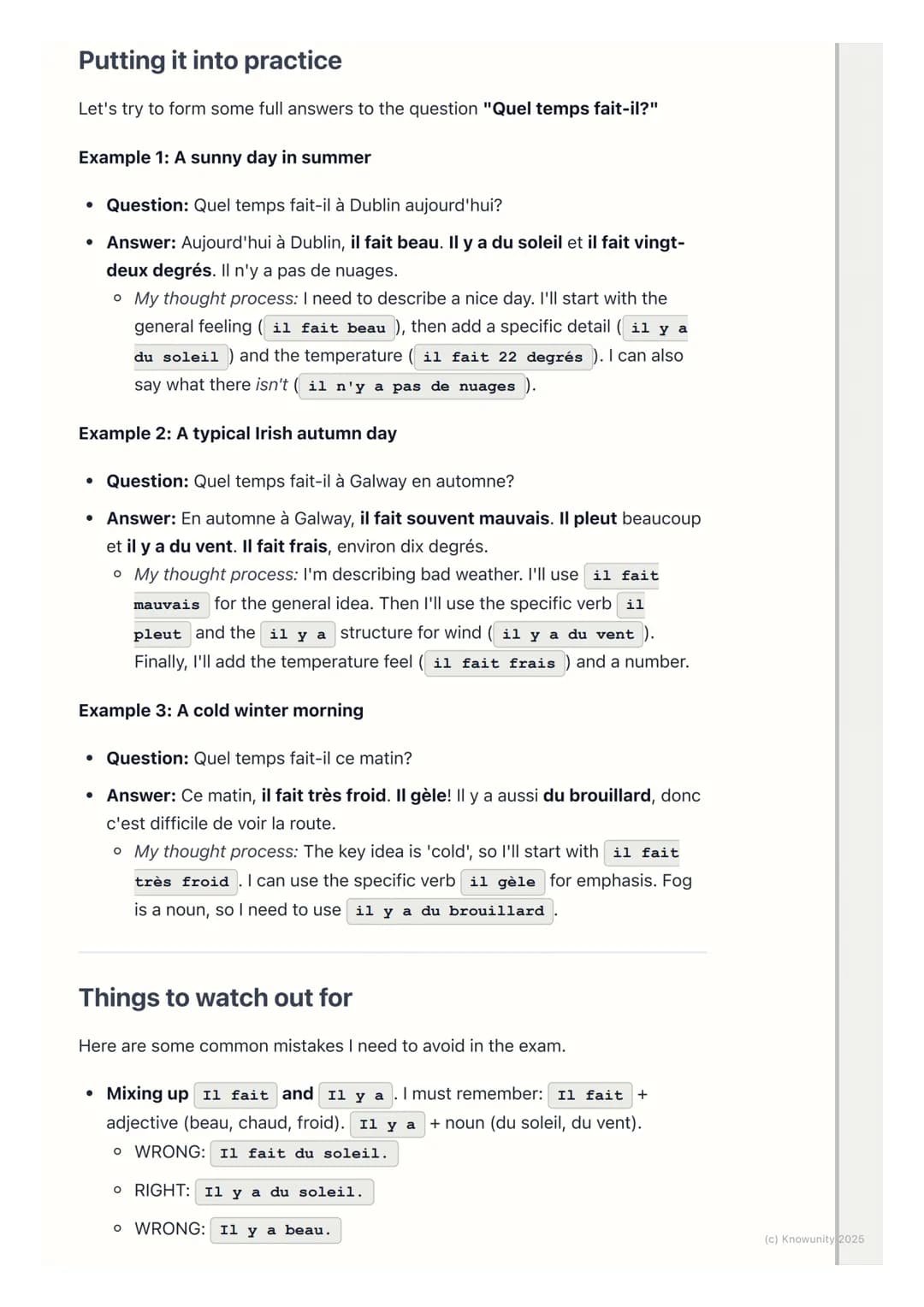 # Décrire le Temps (Describing
the Weather)
Introduction to describing the weather
This topic is all about how to ask and answer questions