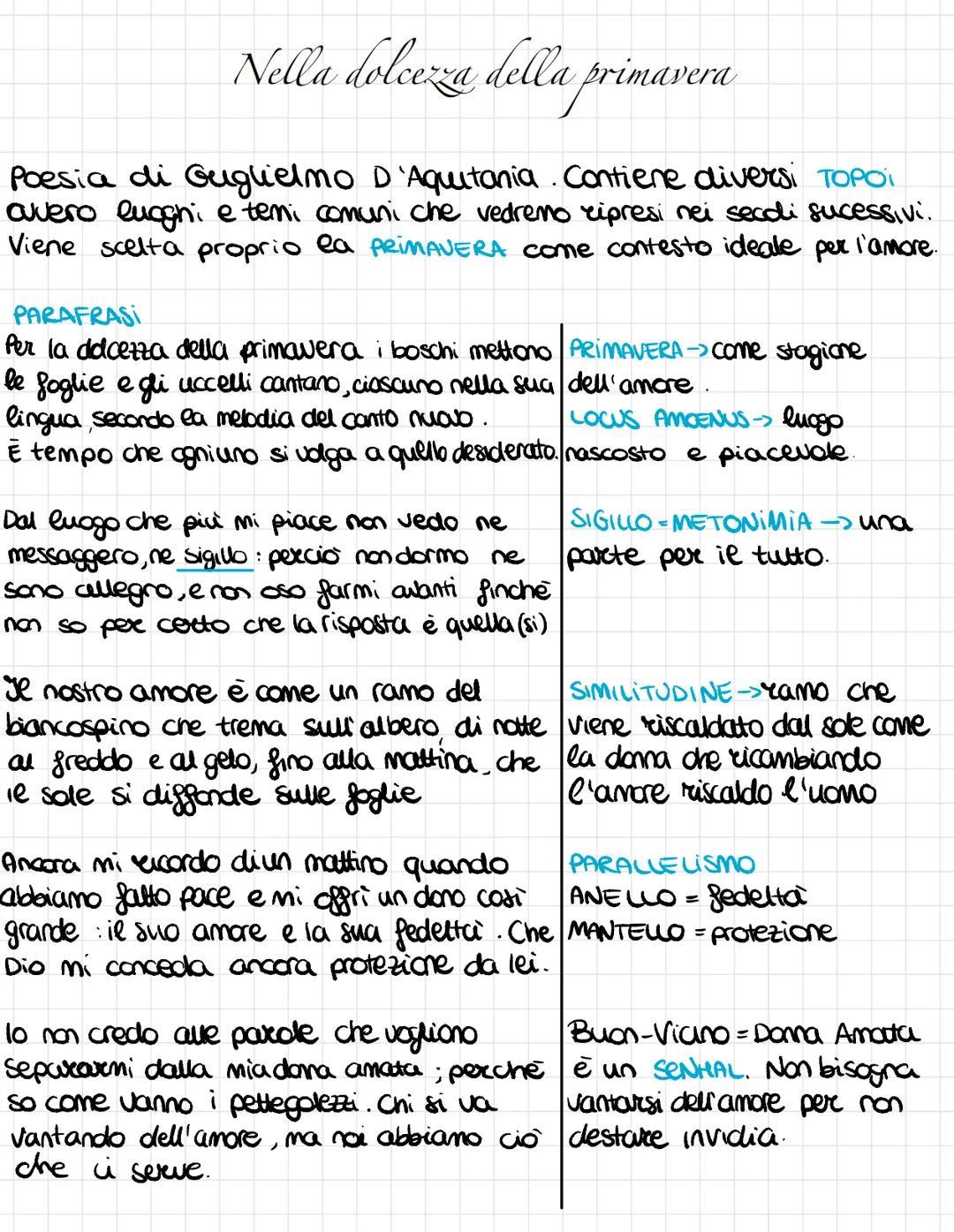 LETTERATURA
ITALIANA Quando vedo l'allodola
In questa poesia Bernart de Ventadorn descrive un'amore NEGATO e un RIFIUTO
mette il suo stato d