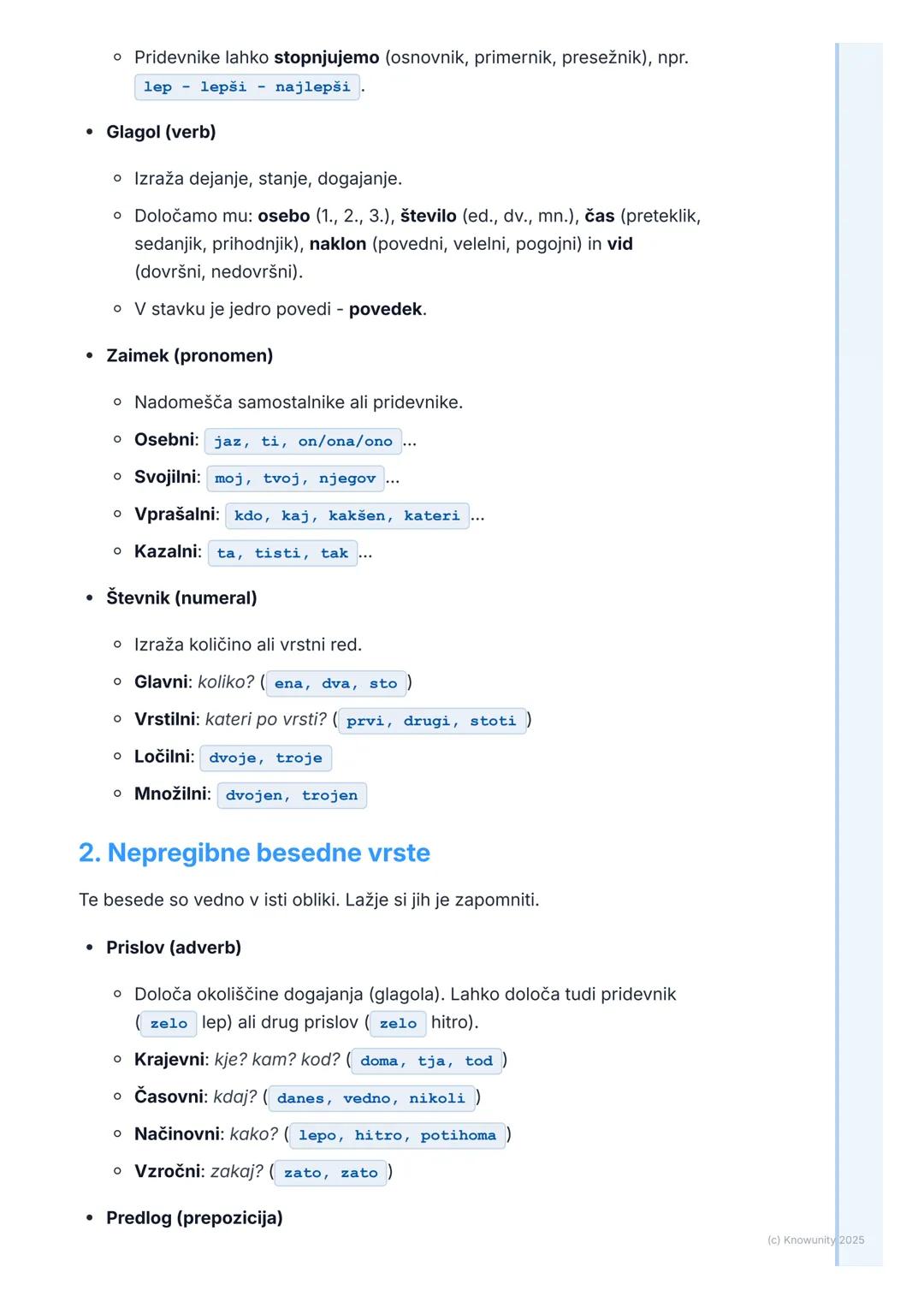 # Besedne vrste in njihove vloge
## Uvod v besedne vrste
Besedne vrste so osnova jezika. Vsaka beseda v stavku pripada določeni
vrsti, ki