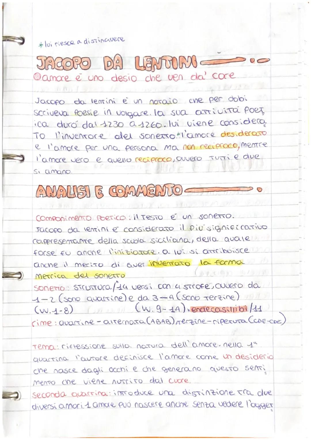 * lui riesce a distinquere
# JACOPO DA LENTINI
@amore è uno desio che ven da' core
Jacopo da lentini è un notaio che per dobi
Scriveva foe