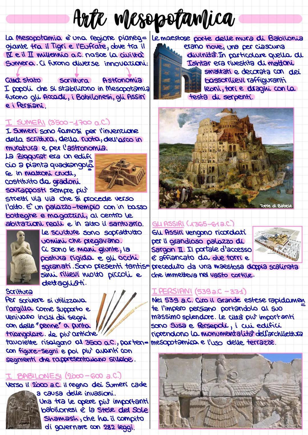 Arte mesopotamica
La Mesopotamia è' una regione pianeg= |Le maestose porte delle mura di Babilonia
giante tra il Tigri e l'Eufrate, dove tra