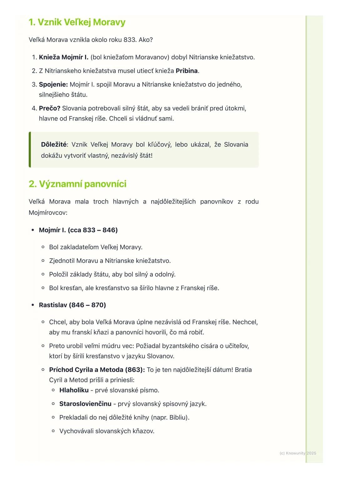 # Veľká Morava – prvý štát
Slovanov
Prehľad a úvod
Takže, Veľká Morava. Toto je super dôležitá téma pre náš dejepis, lebo to bol
vlastne p