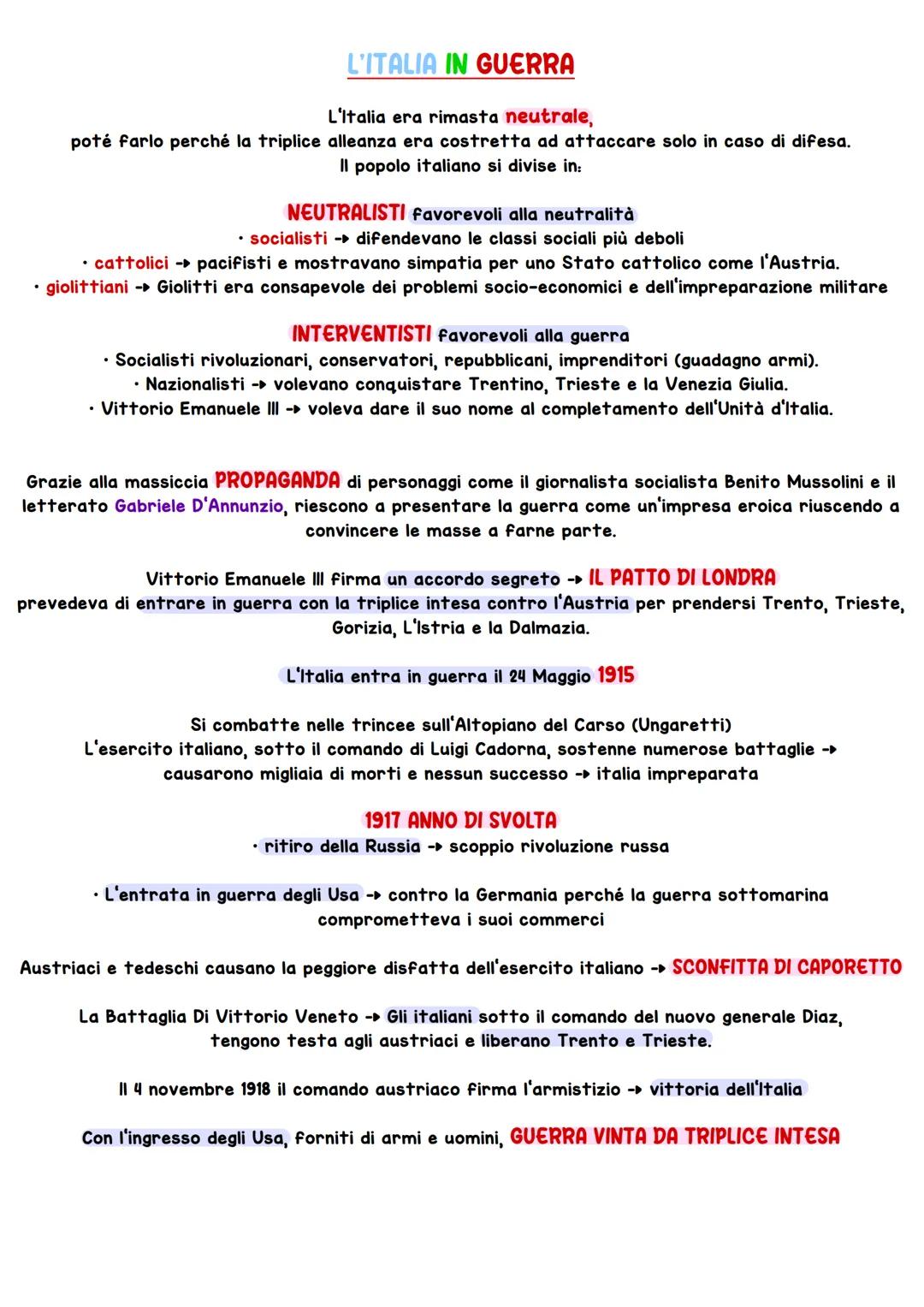 # LA PRIMA GUERRA MONDIALE 1914-1918
GRANDE GUERRA - non si era mai verificata una guerra di tali proporzioni: 4 anni 9 milioni di morti.