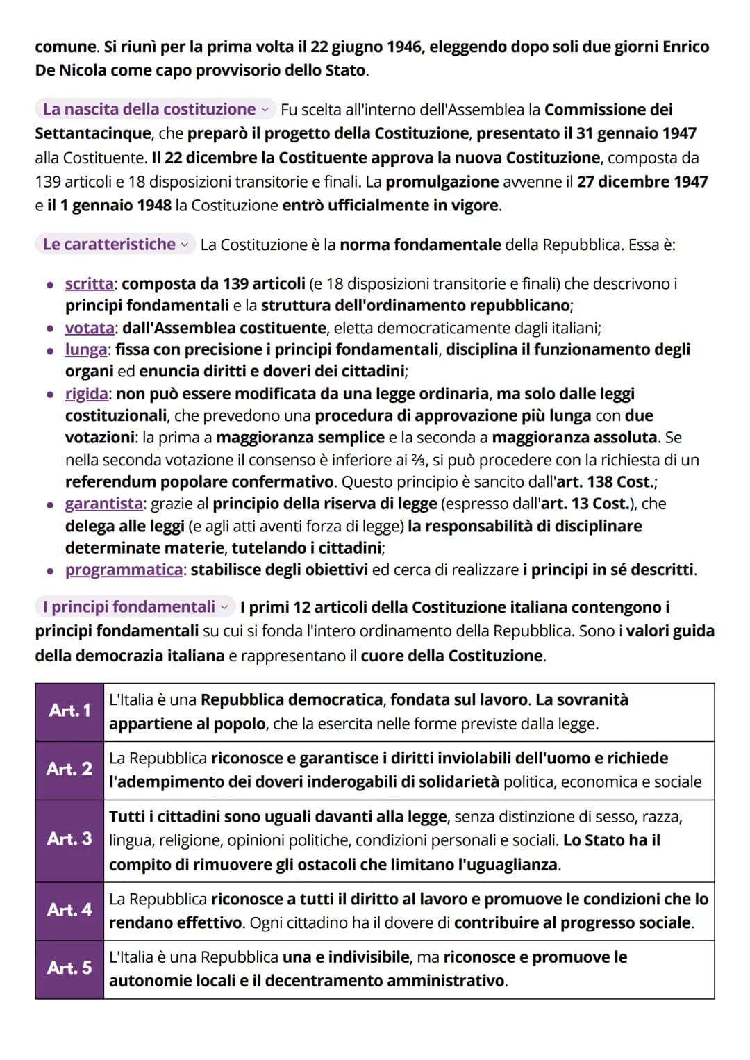 La Costituzione italiana
1. Lo Statuto Albertino
Lo Statuto del regno Lo Statuto albertino fu concesso dal re Carlo Alberto di Savoia il 4