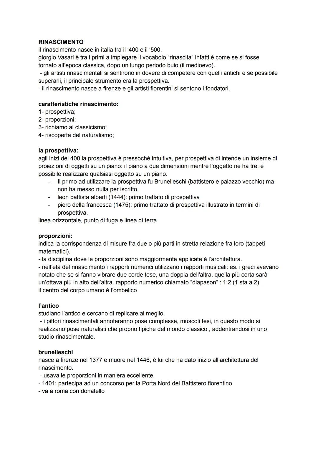 RINASCIMENTO
il rinascimento nasce in italia tra il '400 e il '500.
giorgio Vasari è tra i primi a impiegare il vocabolo "rinascita" infatti