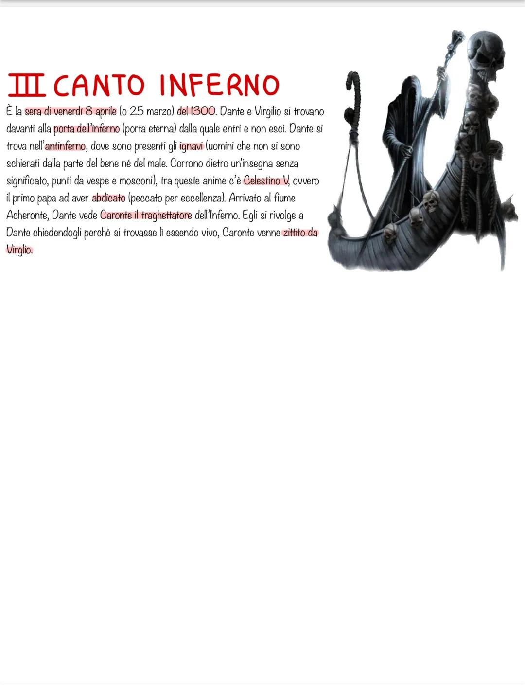 # I CANTO INFERNO
La notte del 7 aprile 1300 all'età di 35 anni Dante si smarrisce in una selva oscura difficile da
descrivere (non si rico