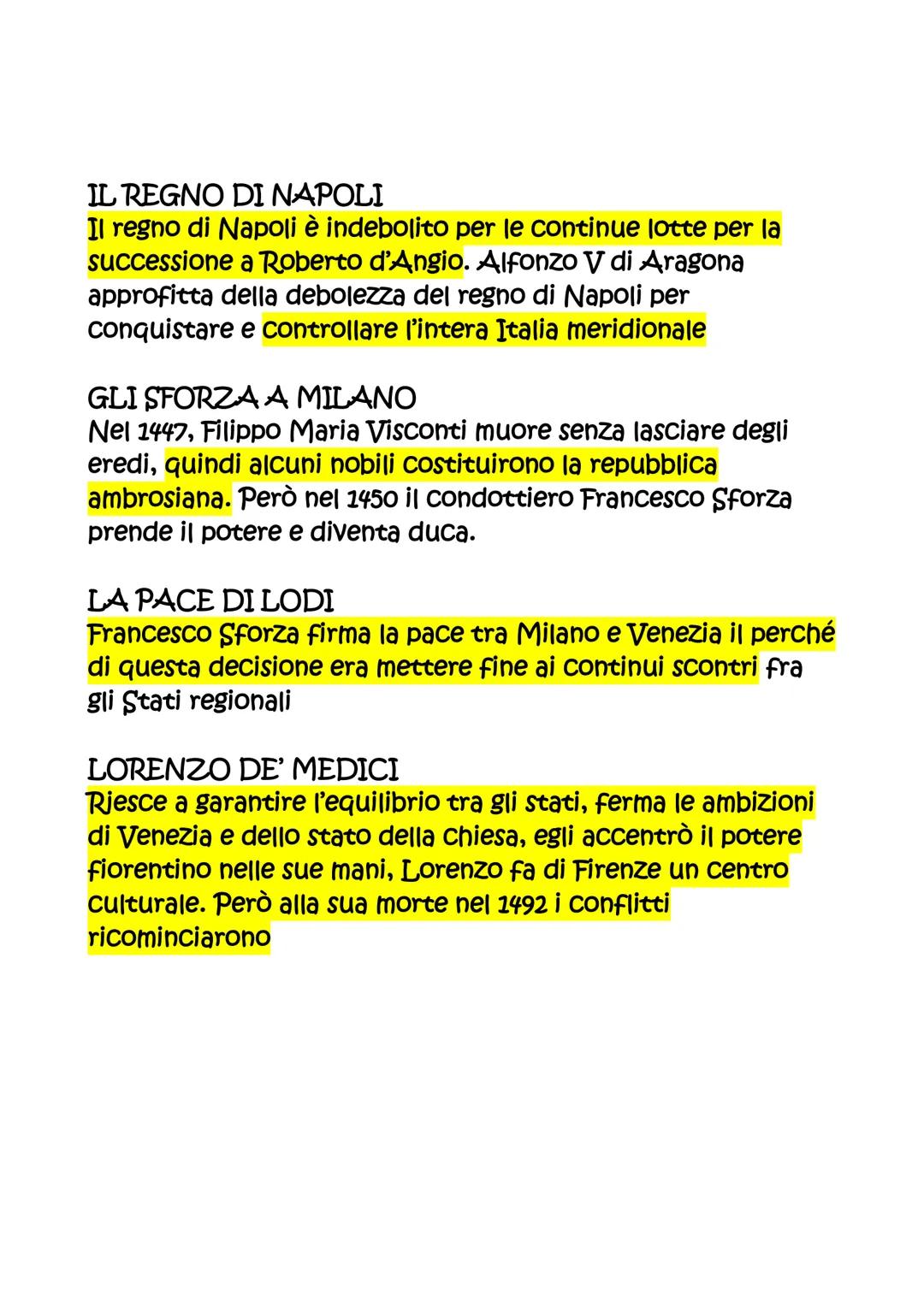 Nascono le signorie
Nel 14 secolo l'Italia era molto frammentata dal punto di vista
politico. Il centro sud era diviso tra regno della Chies