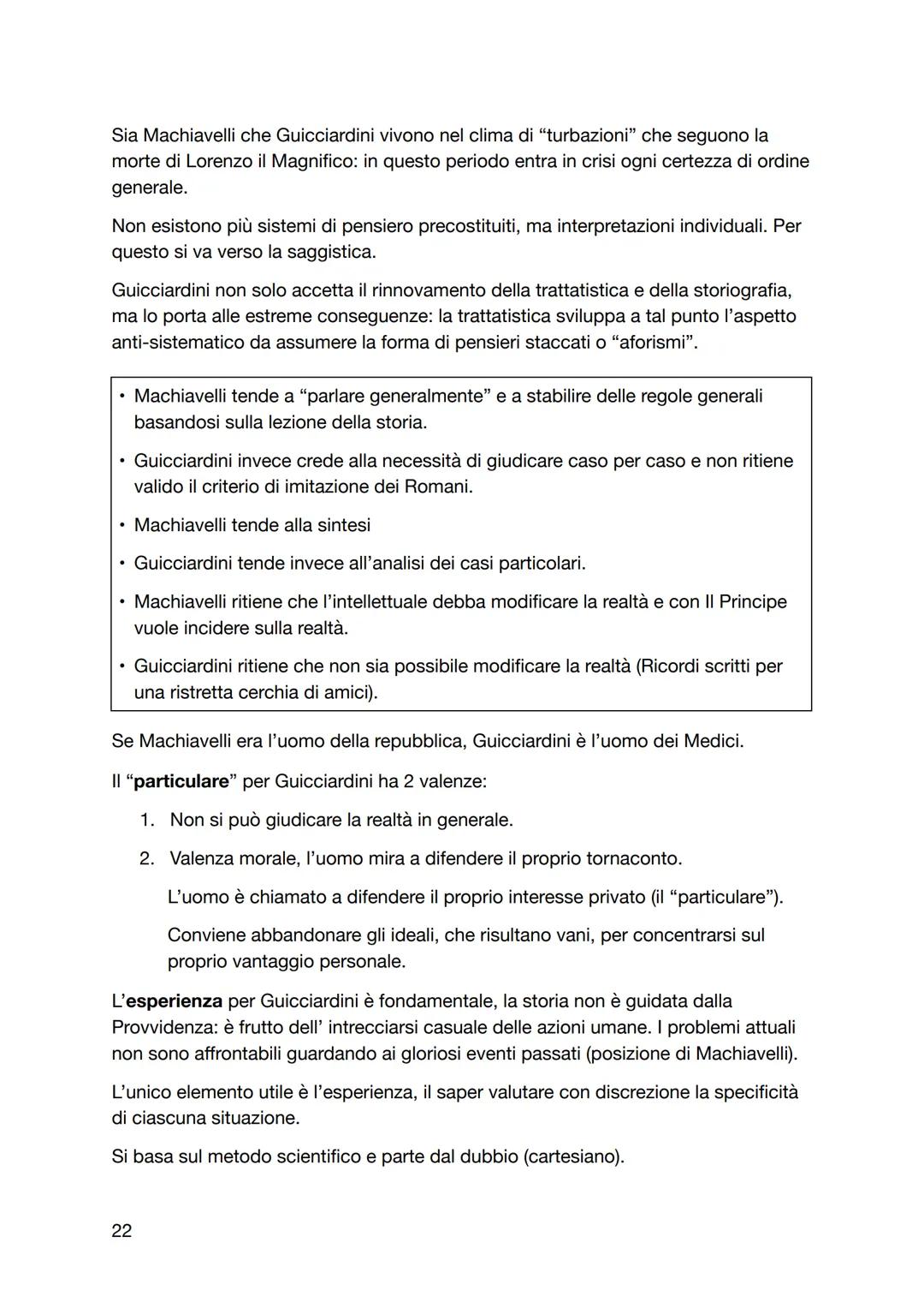 Guicciardini
Stesso periodo di Machiavelli, fine 1400 inizio 1500.
• Morte di Lorenzo il Magnifico nel 1492.
• Periodo di "turbazione".
• Po