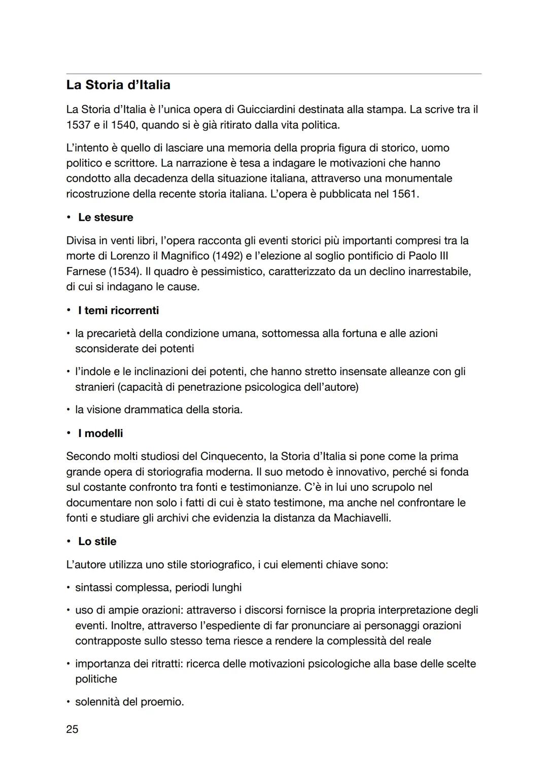 Guicciardini
Stesso periodo di Machiavelli, fine 1400 inizio 1500.
• Morte di Lorenzo il Magnifico nel 1492.
• Periodo di "turbazione".
• Po